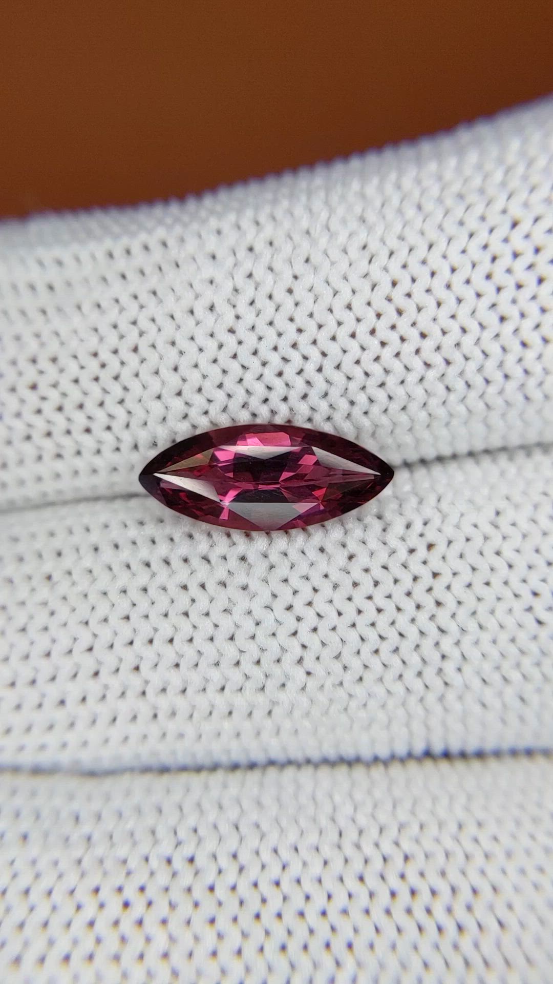 2.06 Ct. Pinkish Purple Rhodolite Garnet from Ceylon (Sri Lanka) Size Video