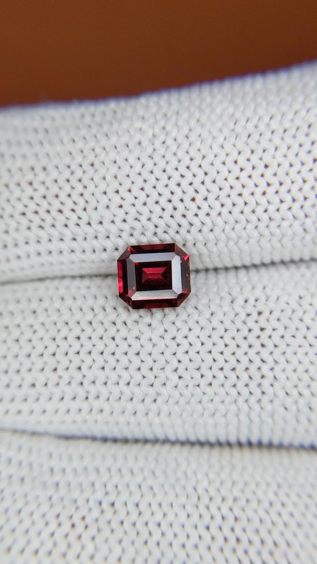1.24 Ct. Purplish Red Rhodolite Garnet from Ceylon (Sri Lanka) Size Video