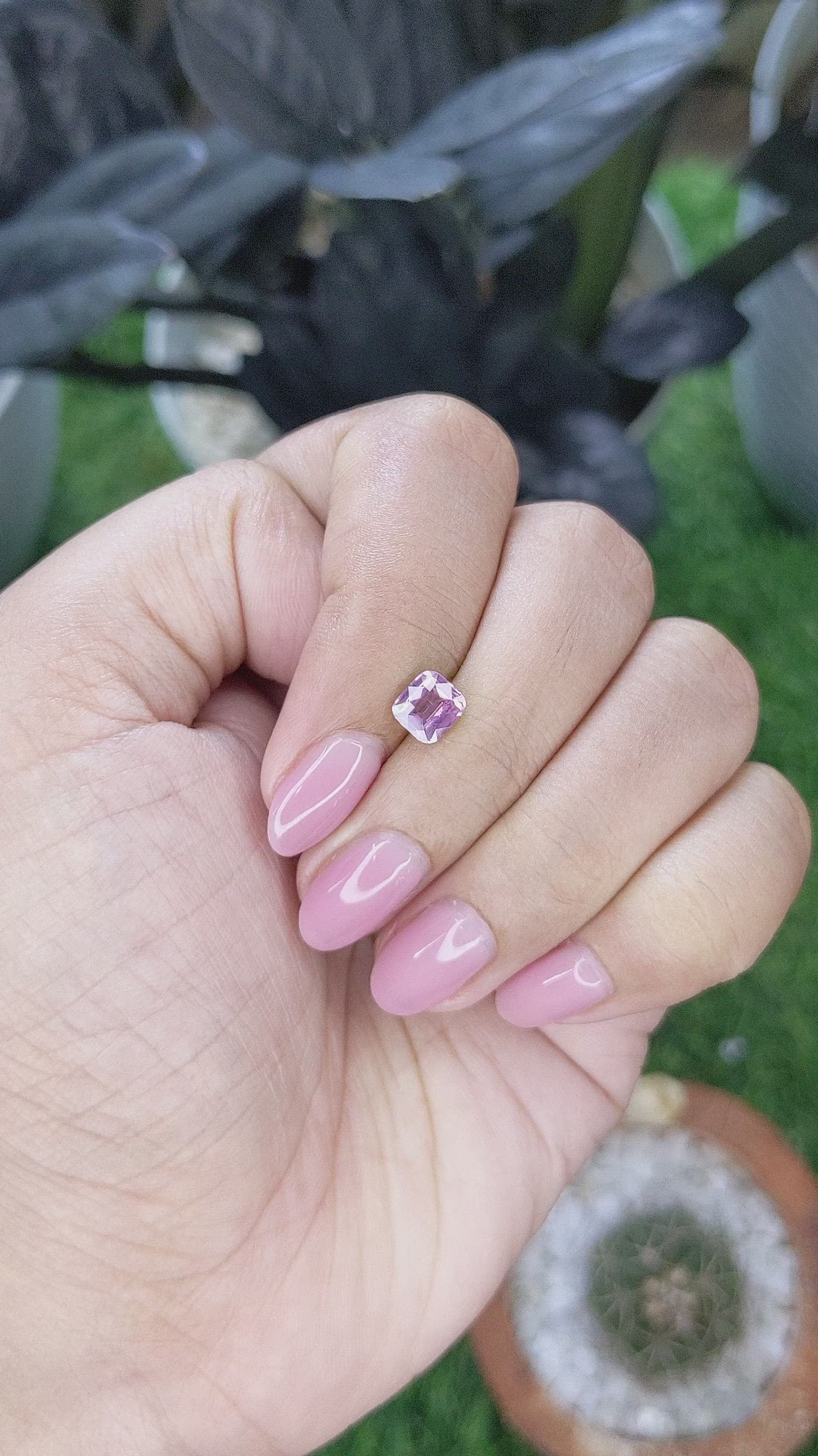1.01 Ct. Purplish Pink Spinel from Tanzania Size Video