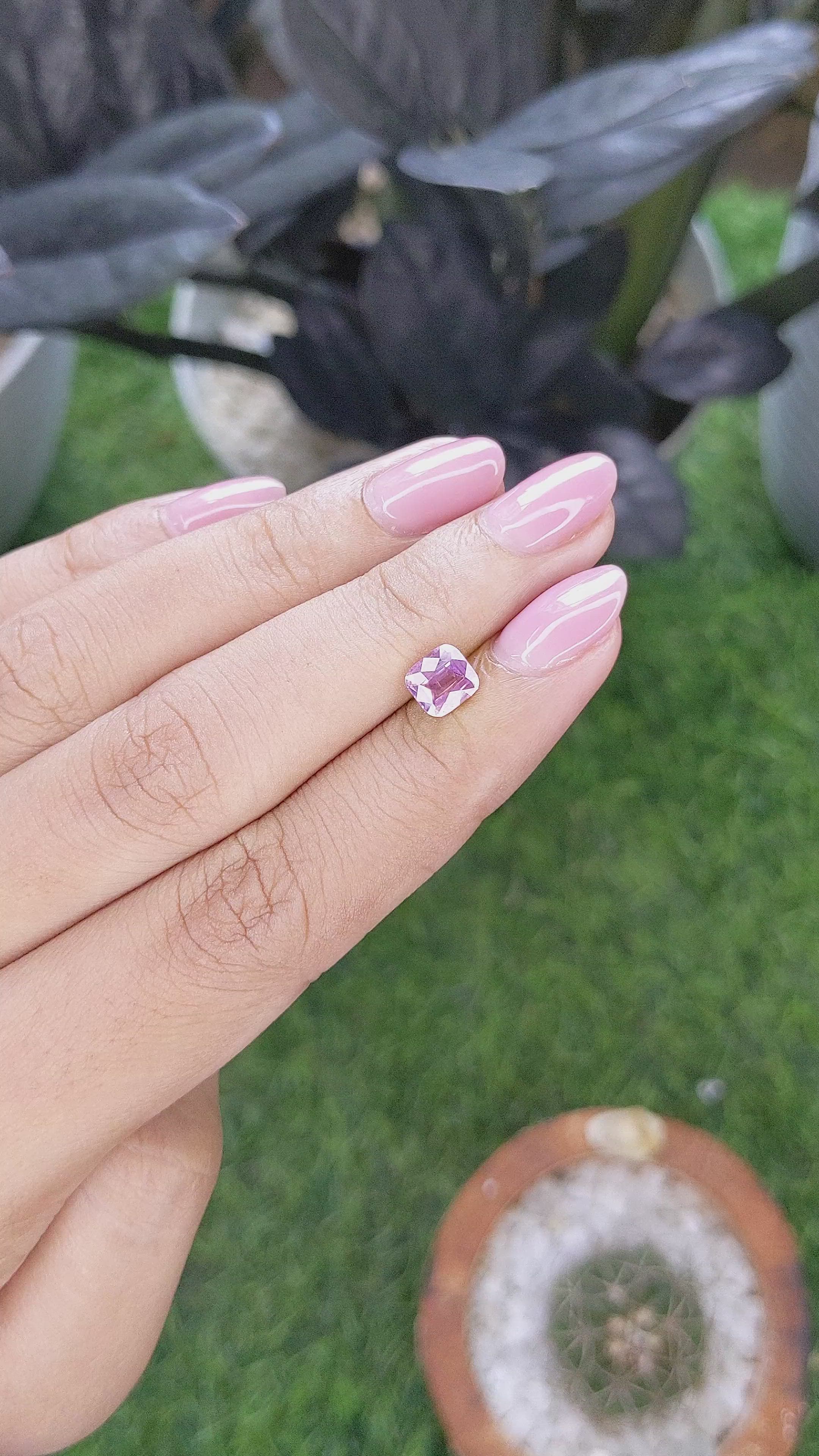 1.01 Ct. Purplish Pink Spinel from Tanzania Size Video