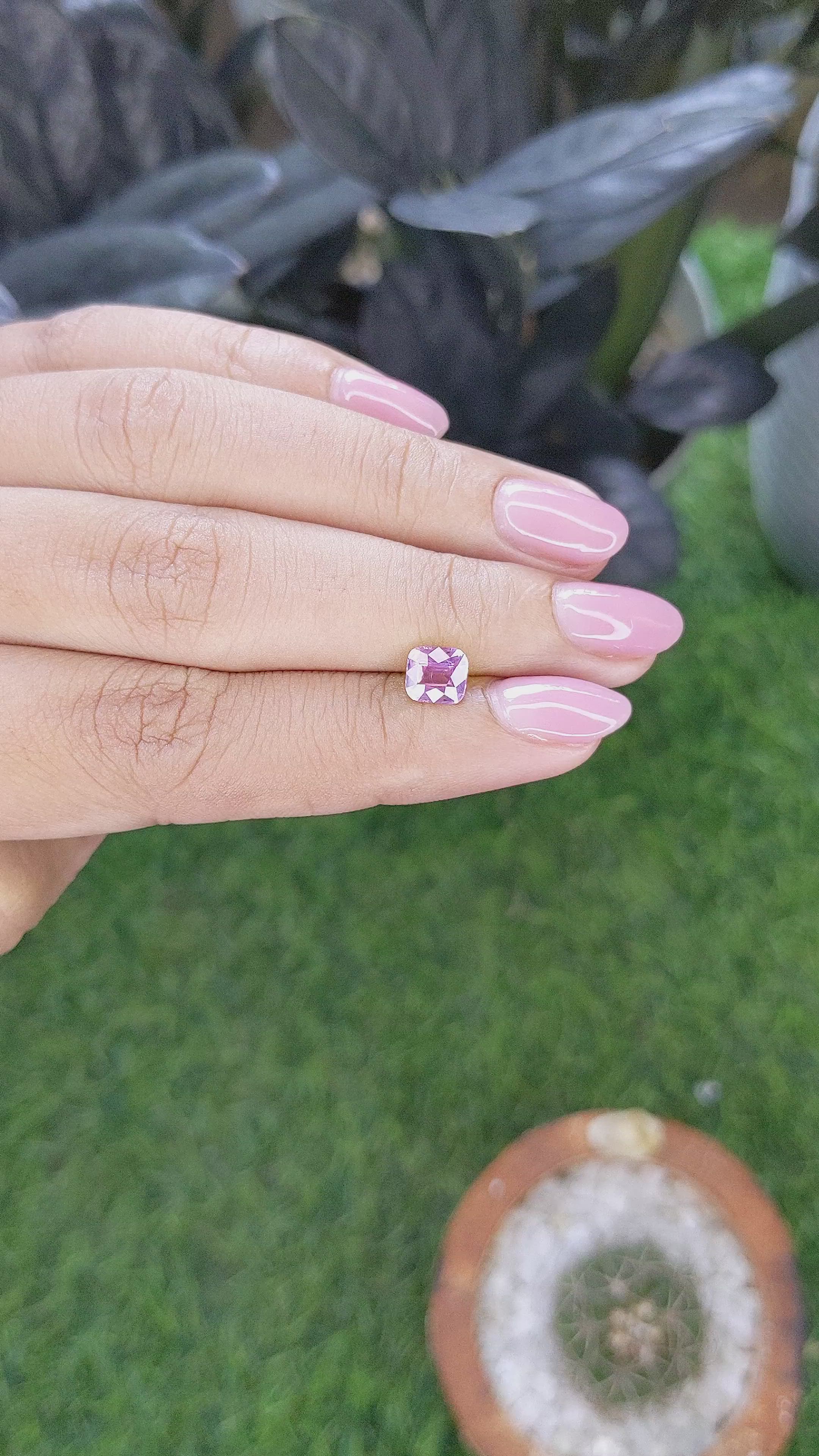 1.01 Ct. Purplish Pink Spinel from Tanzania Size Video