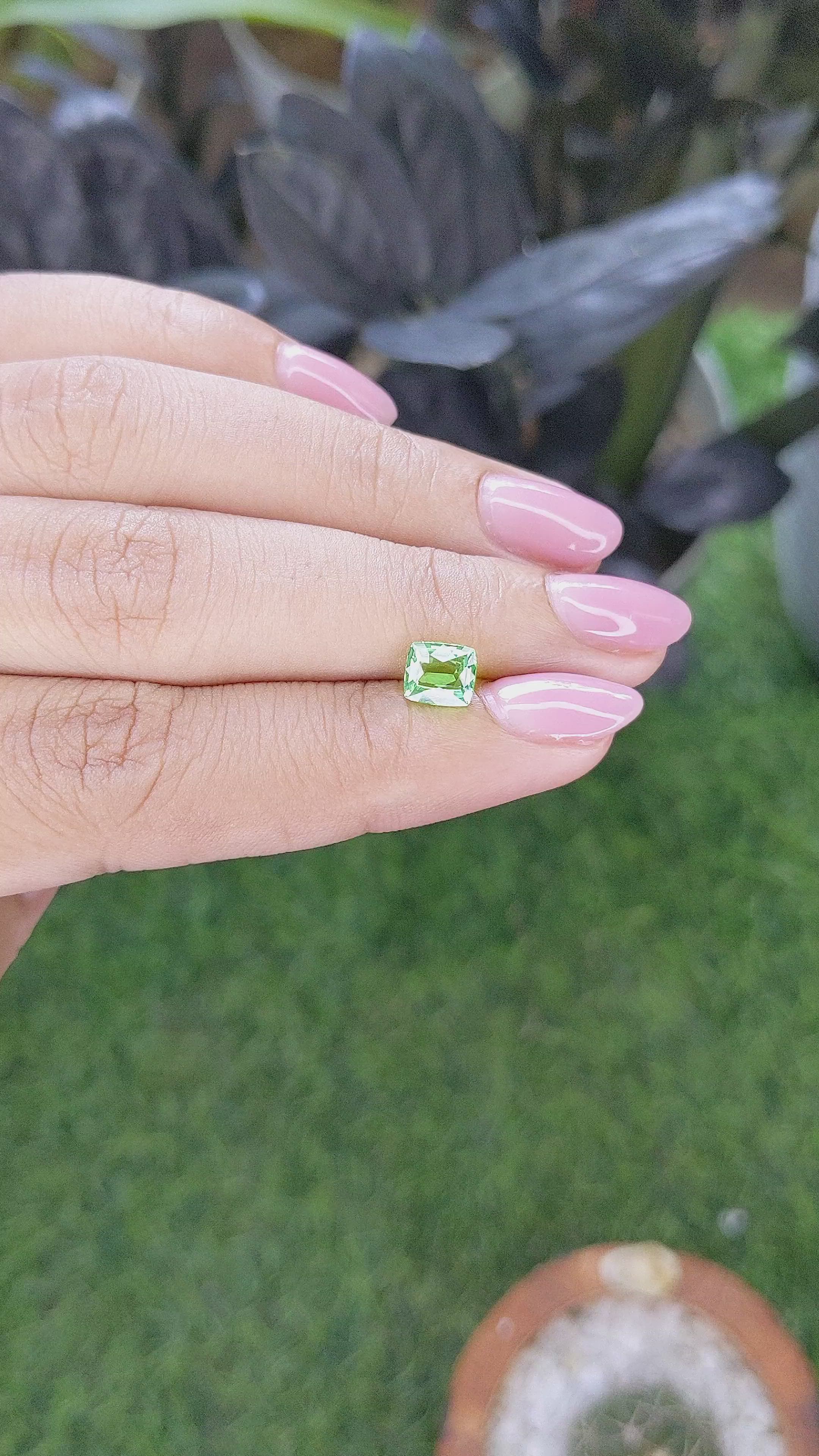 1.05 Ct. Tsavorite Garnet from Tanzania Size Video