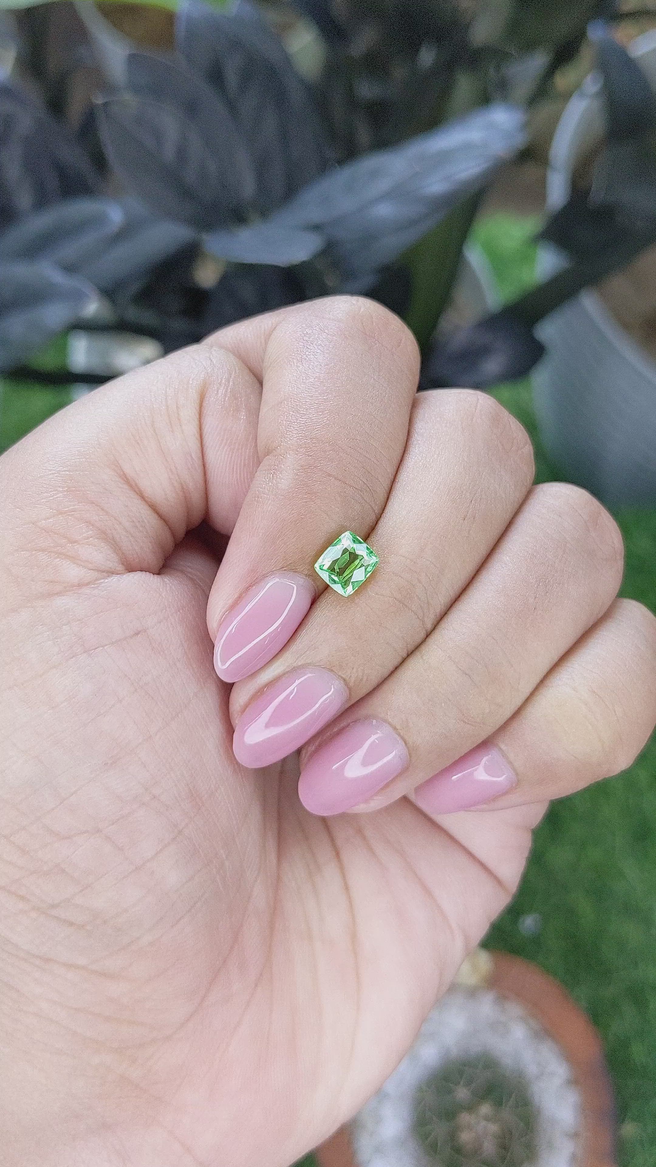 1.05 Ct. Tsavorite Garnet from Tanzania Size Video