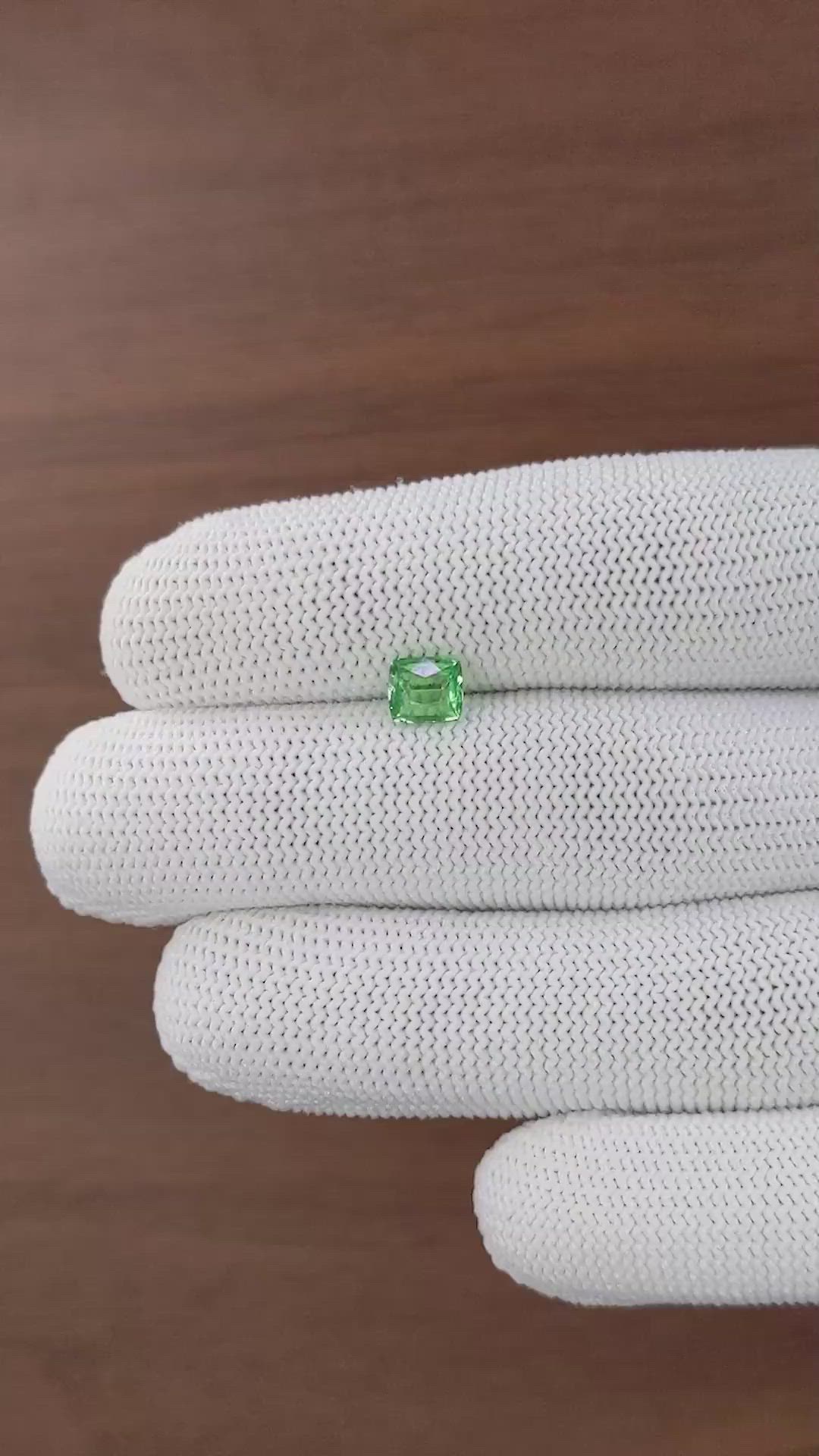 1.05 Ct. Tsavorite Garnet from Tanzania Size Video