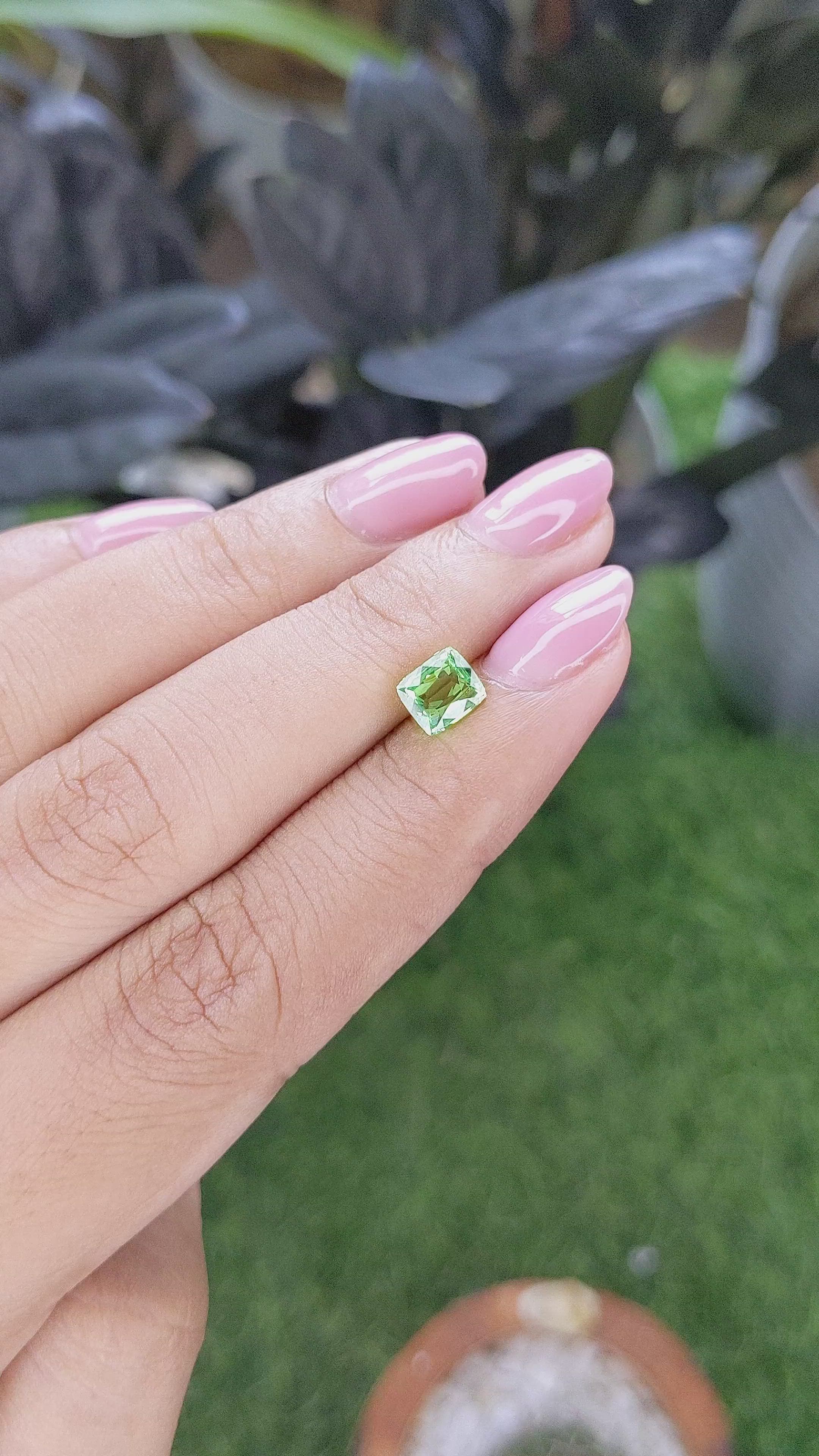 1.05 Ct. Tsavorite Garnet from Tanzania Size Video
