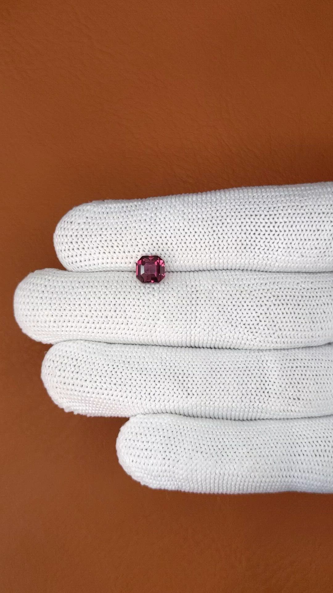 1.55 Ct. Purplish Pink Rhodolite Garnet from Ceylon (Sri Lanka) Size Video
