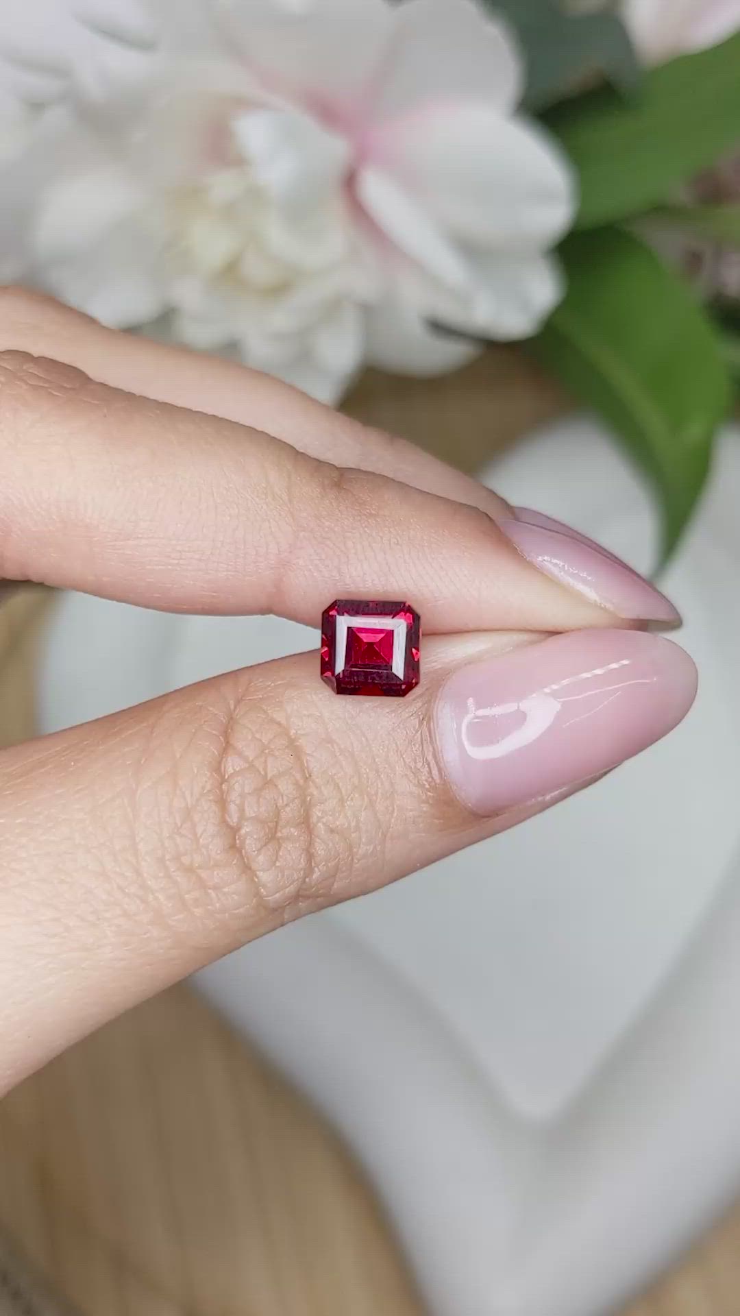 1.69 Ct. Red Rhodolite Garnet from Ceylon (Sri Lanka) Size Video