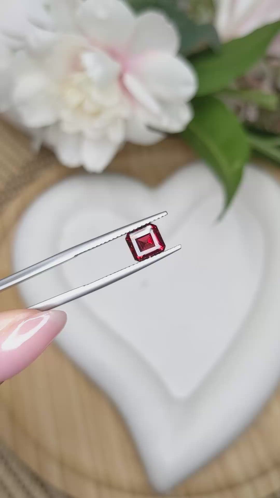 1.69 Ct. Red Rhodolite Garnet from Ceylon (Sri Lanka) Size Video