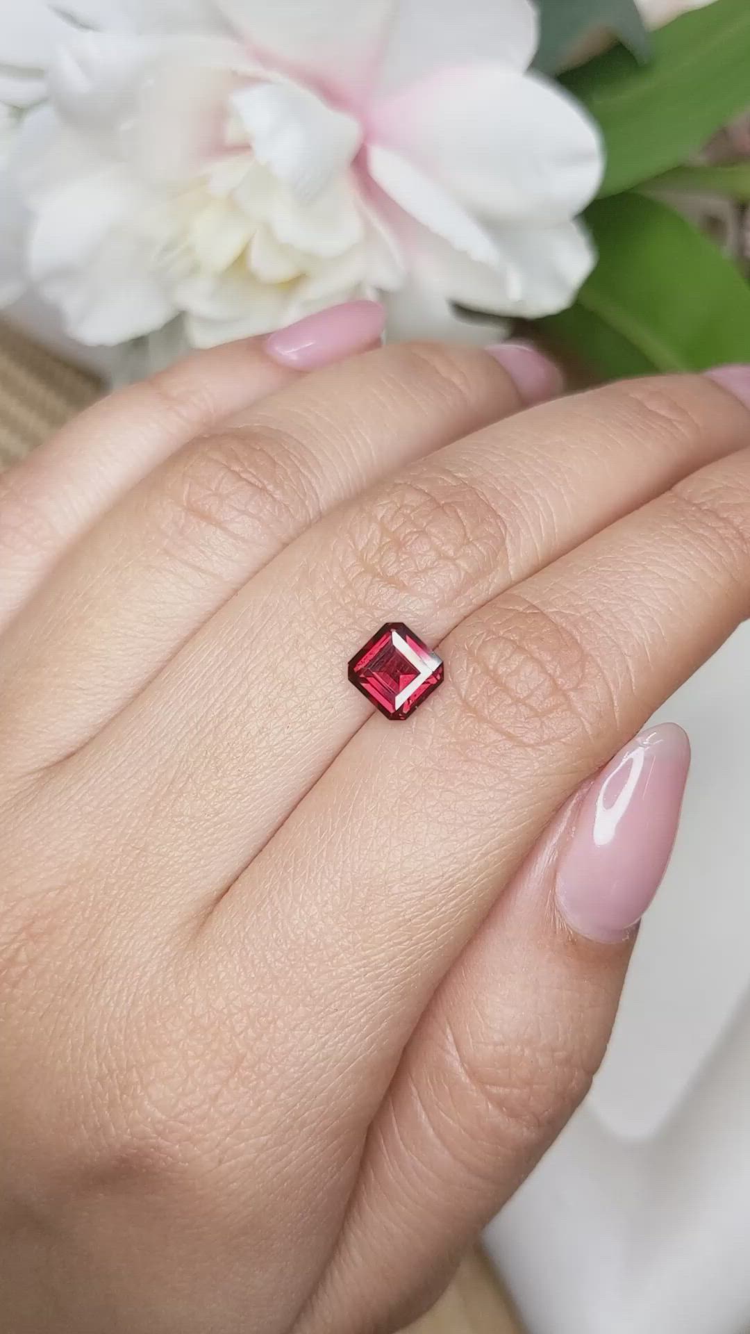 1.69 Ct. Red Rhodolite Garnet from Ceylon (Sri Lanka) Size Video