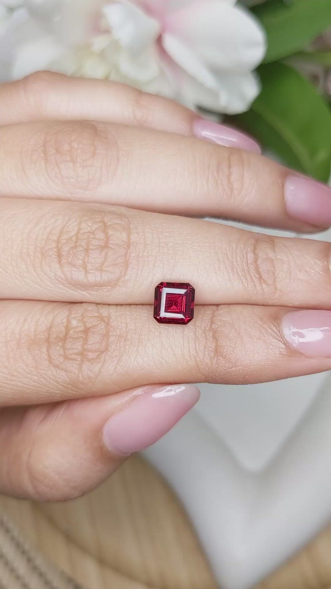 1.69 Ct. Red Rhodolite Garnet from Ceylon (Sri Lanka) Size Video