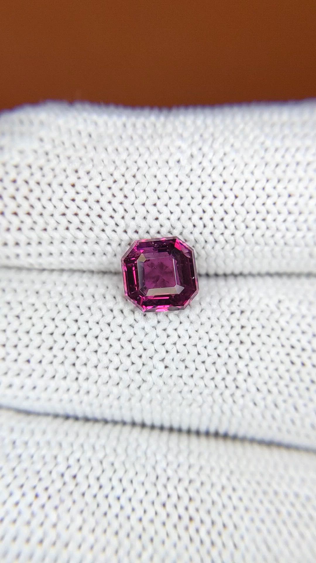 1.86 Ct. Pinkish Purple Rhodolite Garnet from Ceylon (Sri Lanka) Size Video