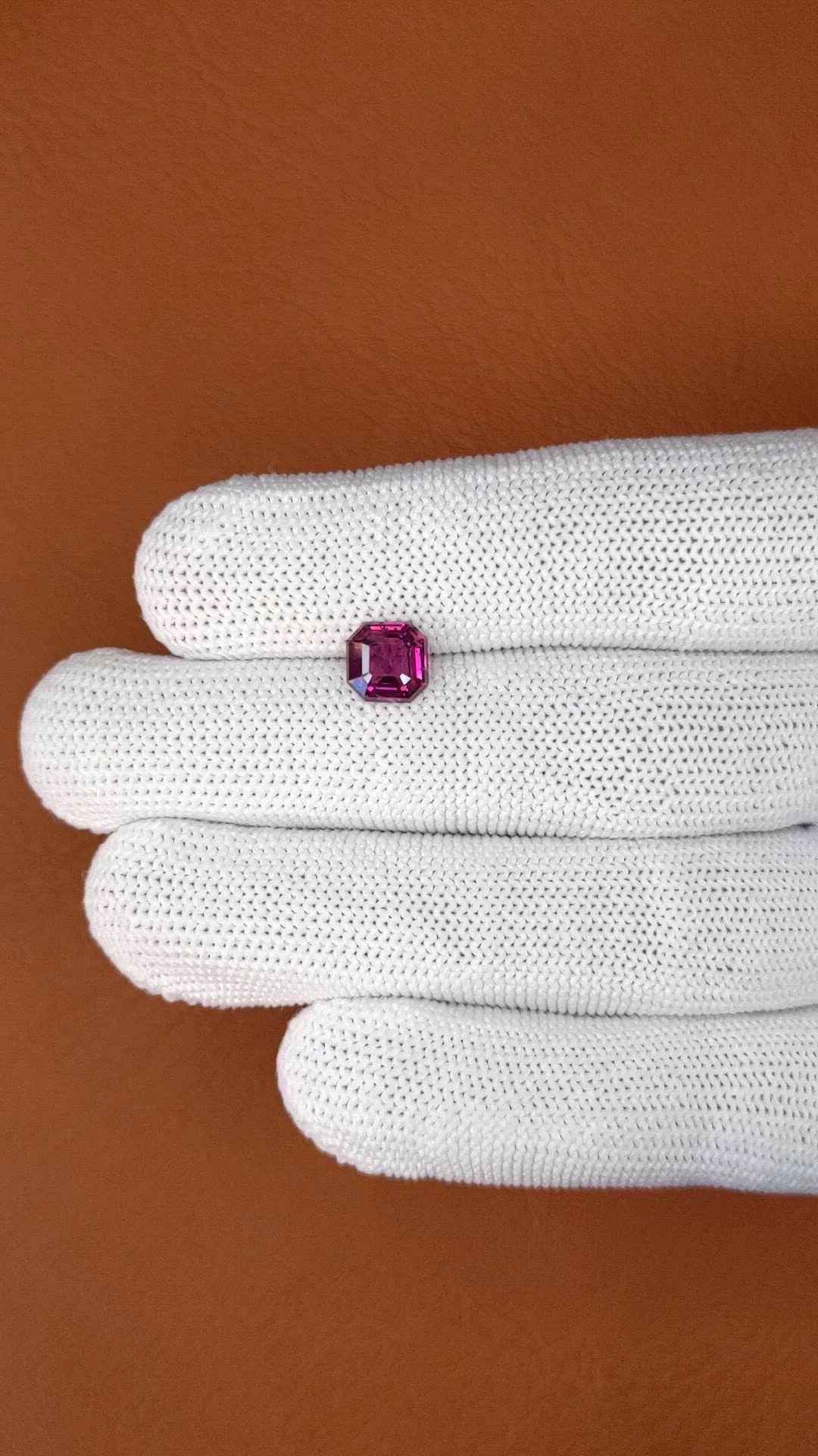 1.86 Ct. Pinkish Purple Rhodolite Garnet from Ceylon (Sri Lanka) Size Video