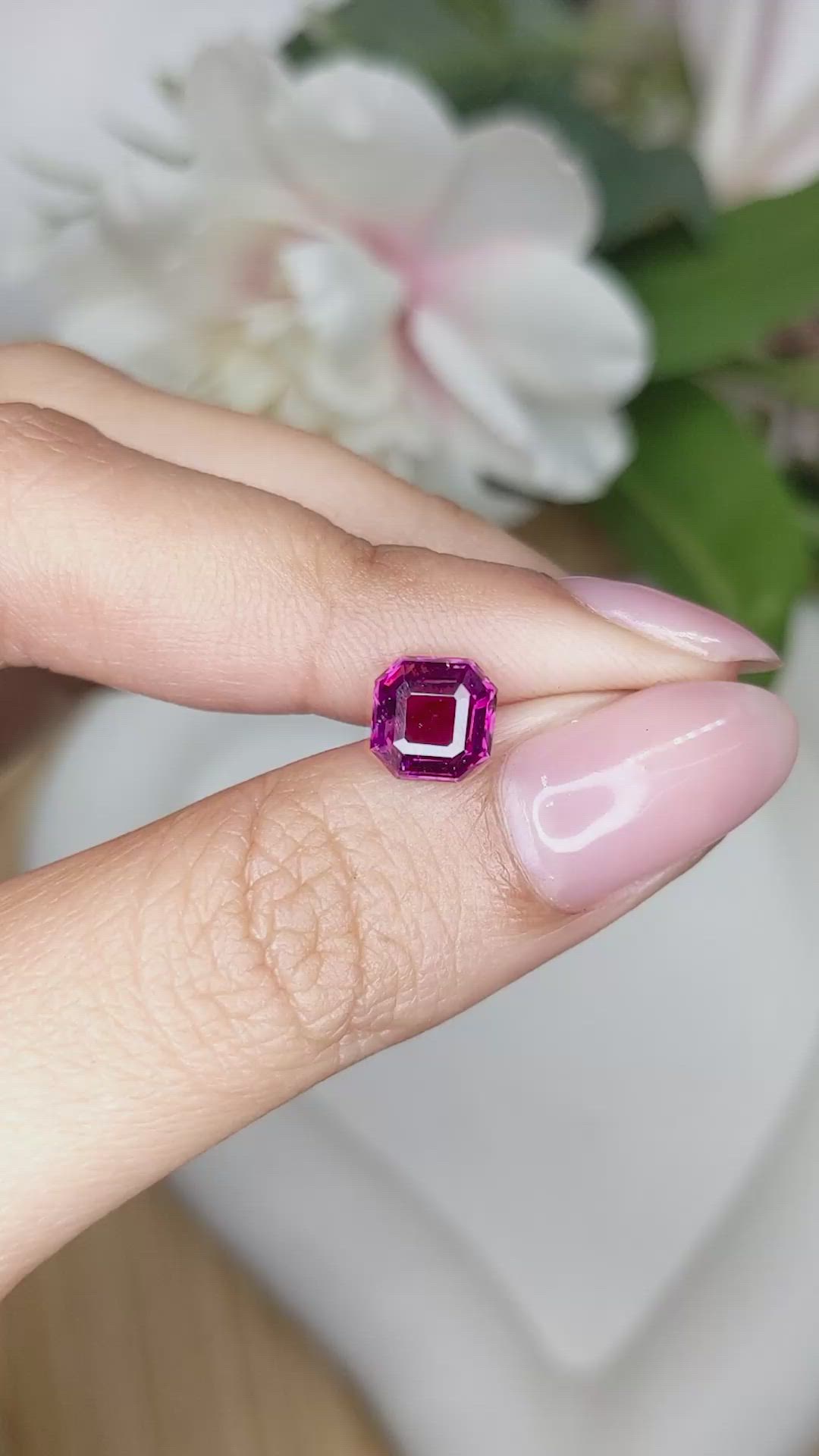 1.86 Ct. Pinkish Purple Rhodolite Garnet from Ceylon (Sri Lanka) Size Video