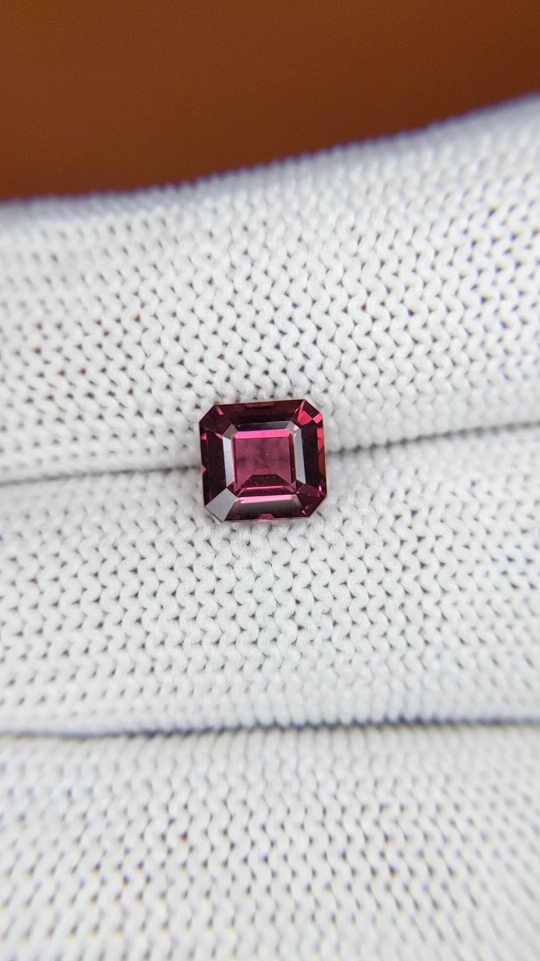 1.76 Ct. Purplish Pink Rhodolite Garnet from Ceylon (Sri Lanka) Size Video