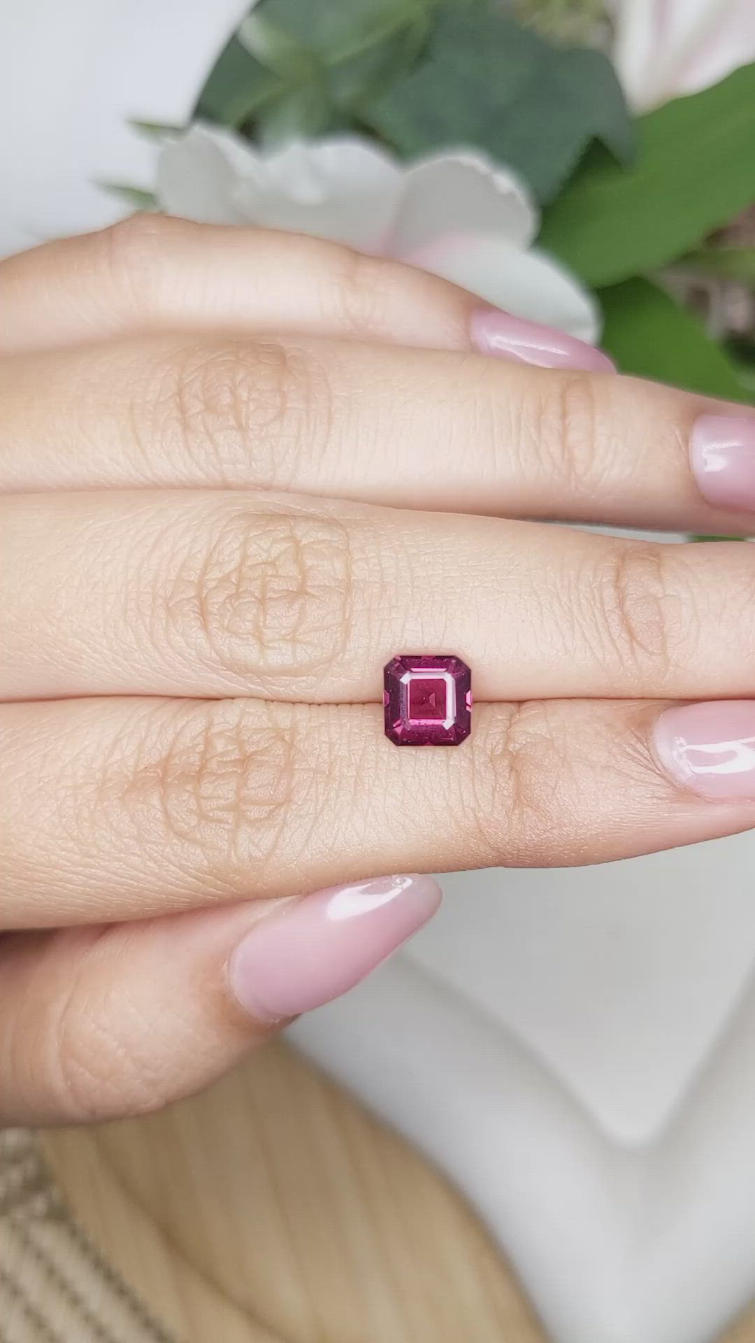 1.76 Ct. Purplish Pink Rhodolite Garnet from Ceylon (Sri Lanka) Size Video