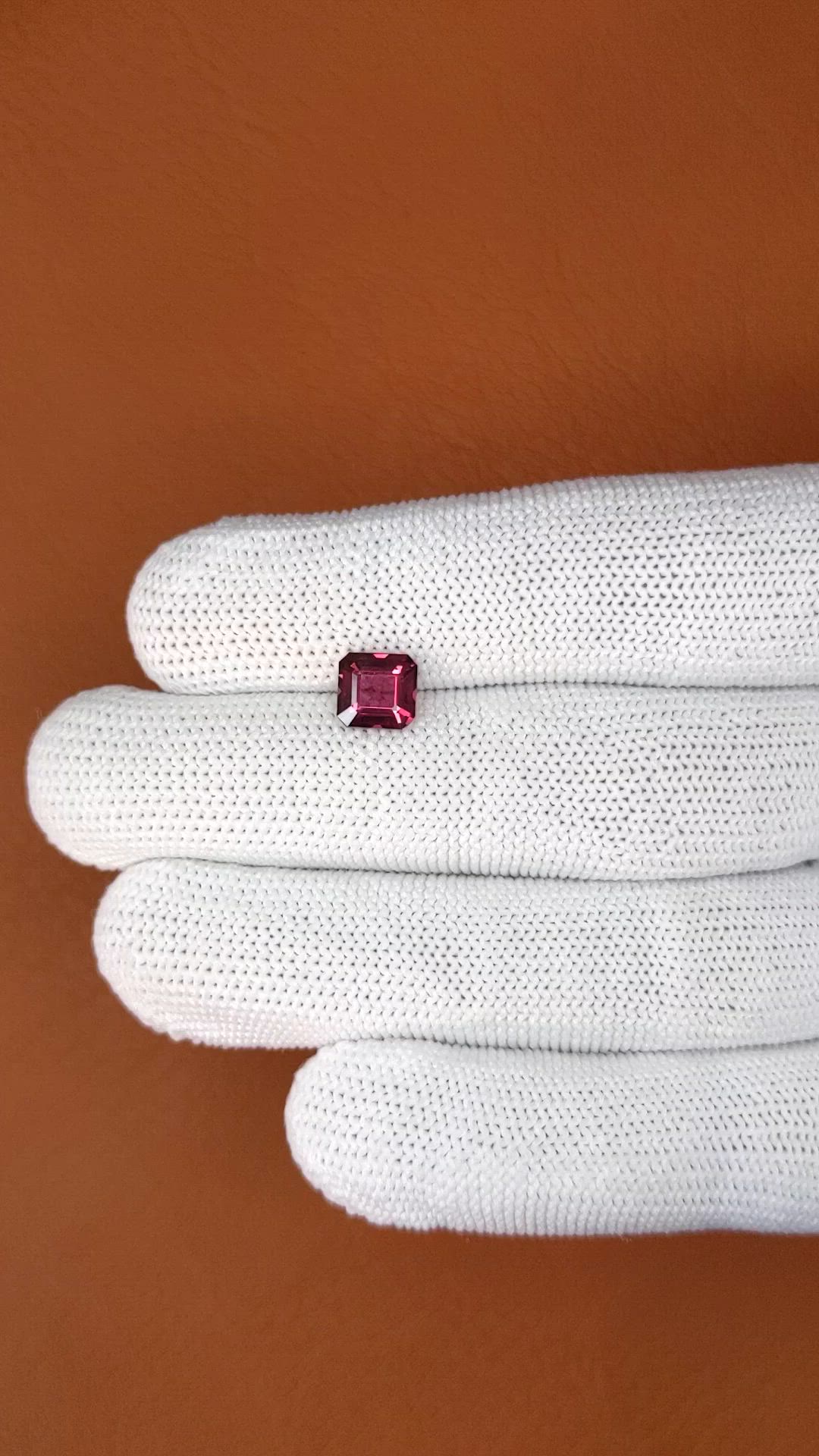 1.76 Ct. Purplish Pink Rhodolite Garnet from Ceylon (Sri Lanka) Size Video