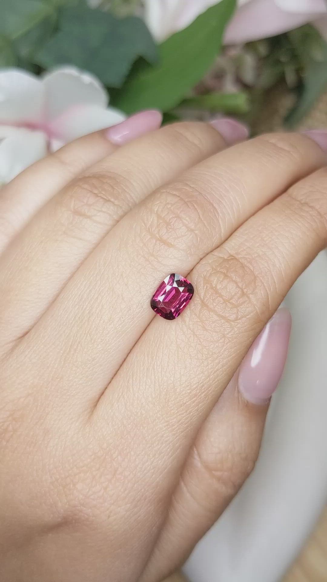 1.82 Ct. Purplish Pink Rhodolite Garnet from Ceylon (Sri Lanka) Size Video