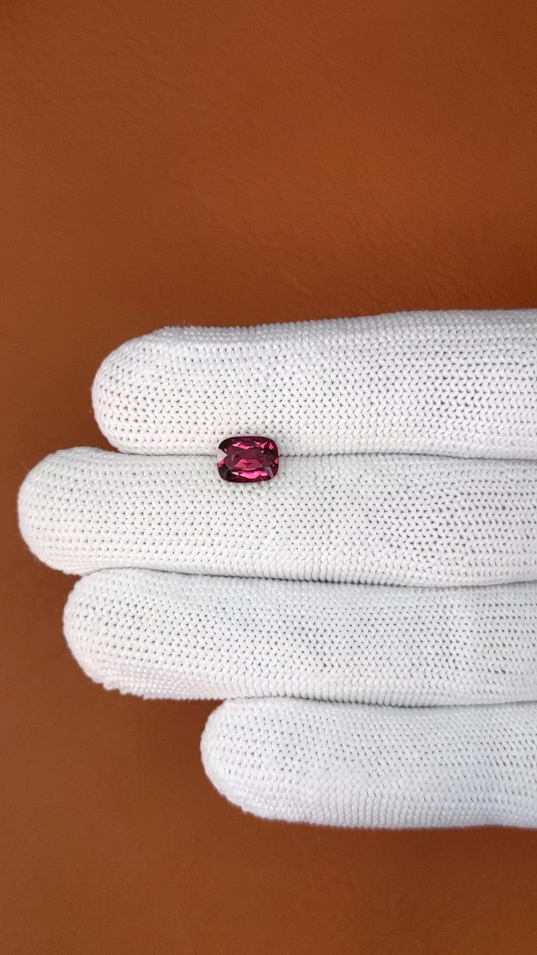 1.82 Ct. Purplish Pink Rhodolite Garnet from Ceylon (Sri Lanka) Size Video