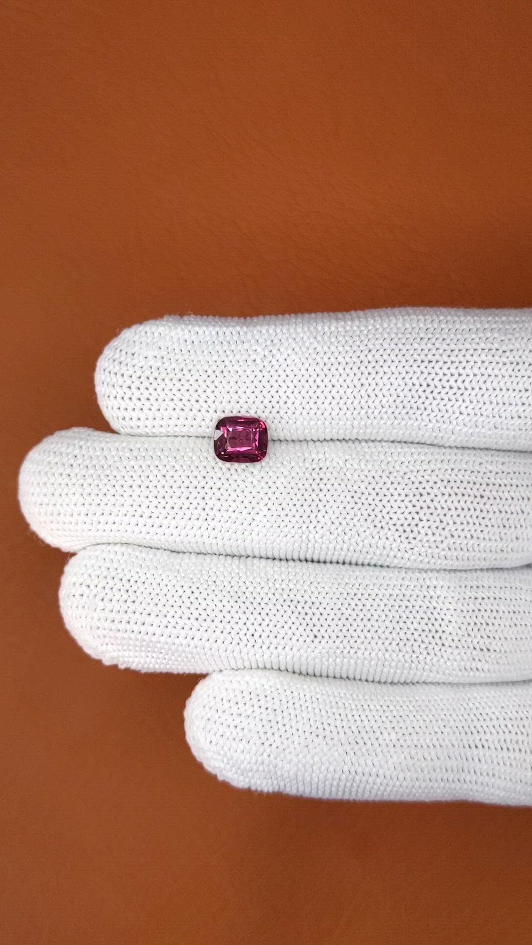 1.40 Ct. Purplish Pink Rhodolite Garnet from Ceylon (Sri Lanka) Size Video