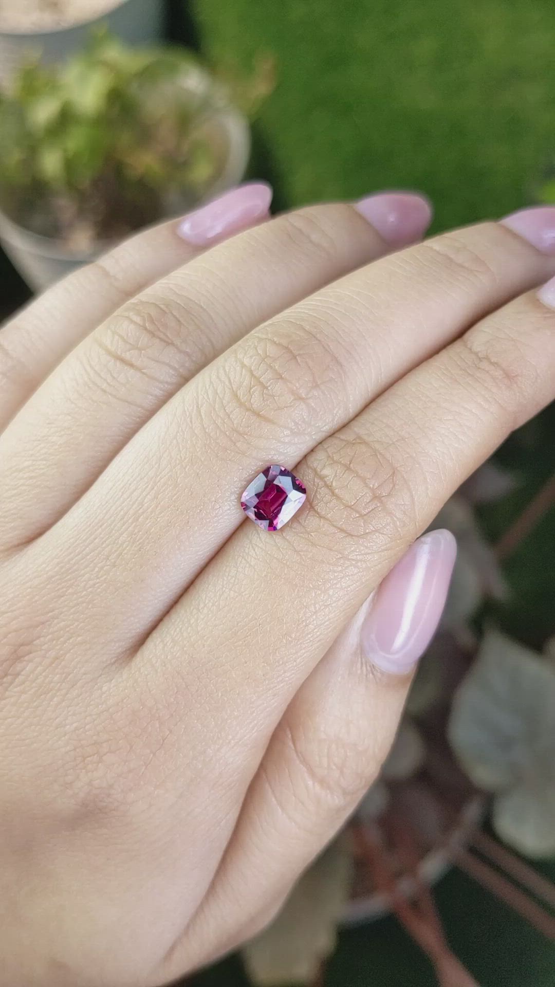 1.40 Ct. Purplish Pink Rhodolite Garnet from Ceylon (Sri Lanka) Size Video