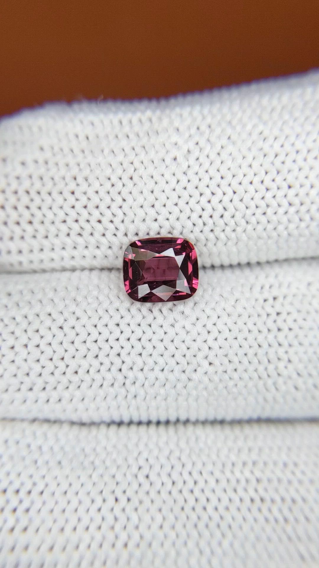 1.40 Ct. Purplish Pink Rhodolite Garnet from Ceylon (Sri Lanka) Size Video