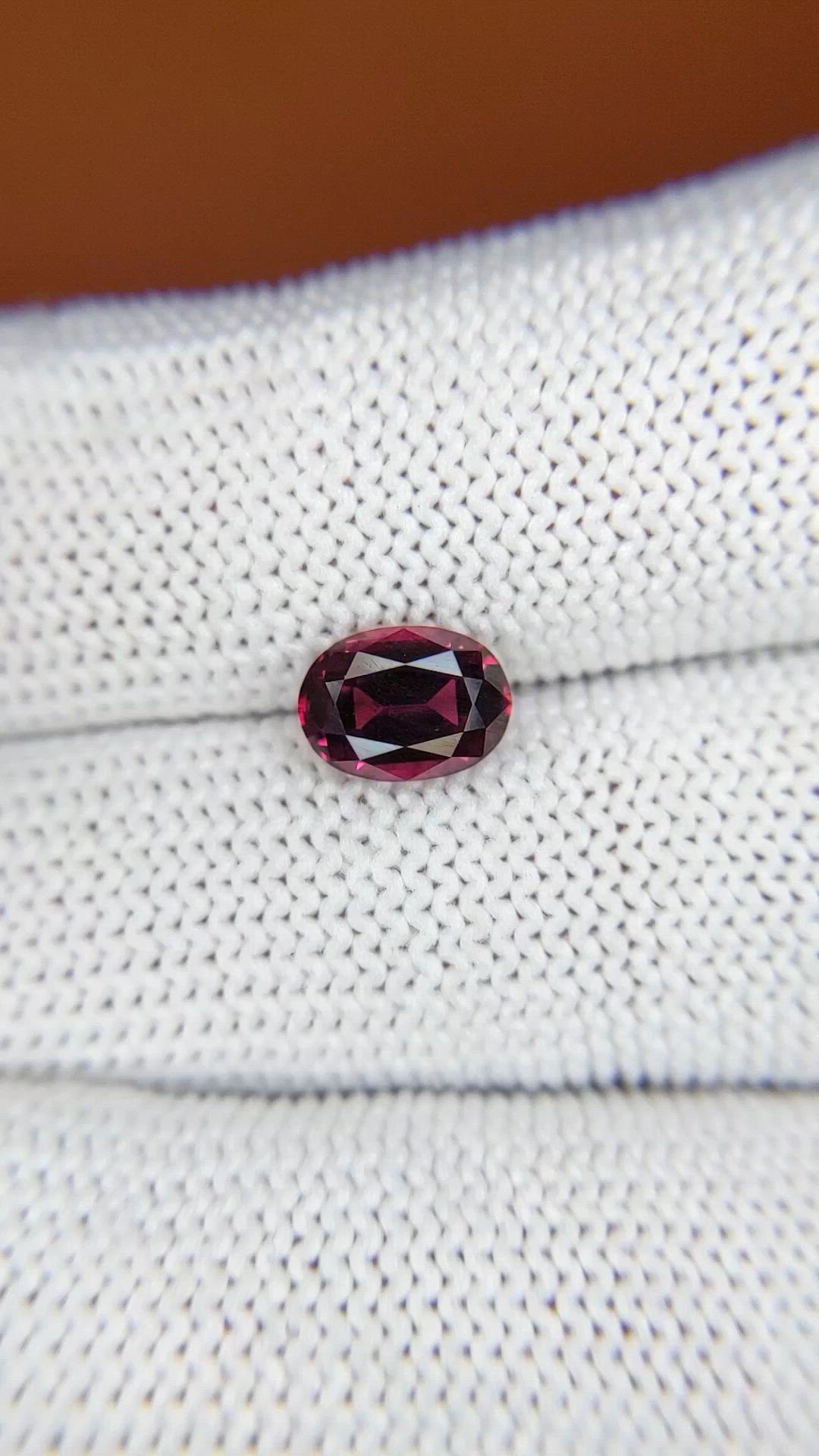 1.64 Ct. Purplish Pink Rhodolite Garnet from Ceylon (Sri Lanka) Size Video