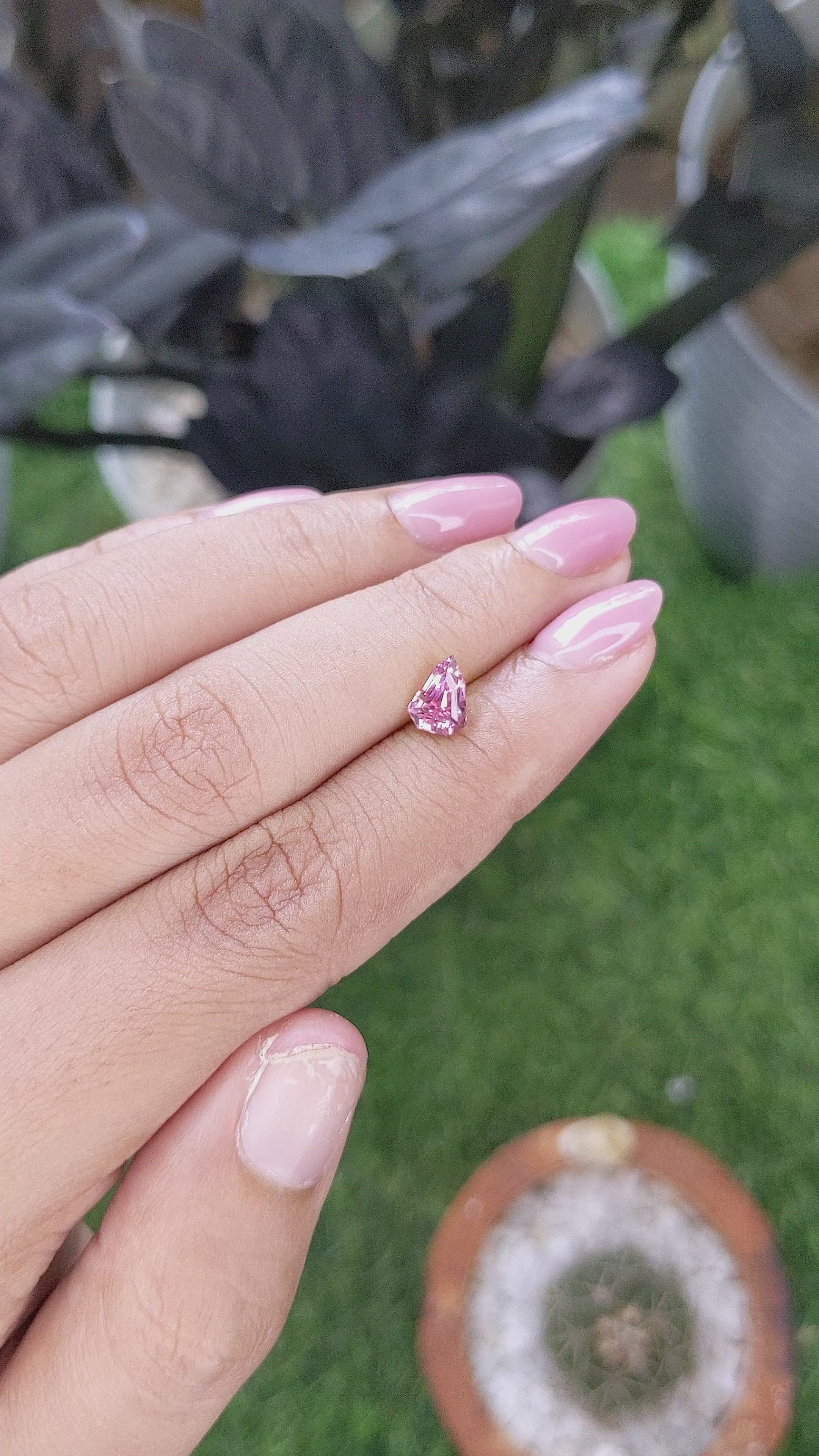 1.14 Ct. Purplish Pink Spinel from Tanzania Size Video