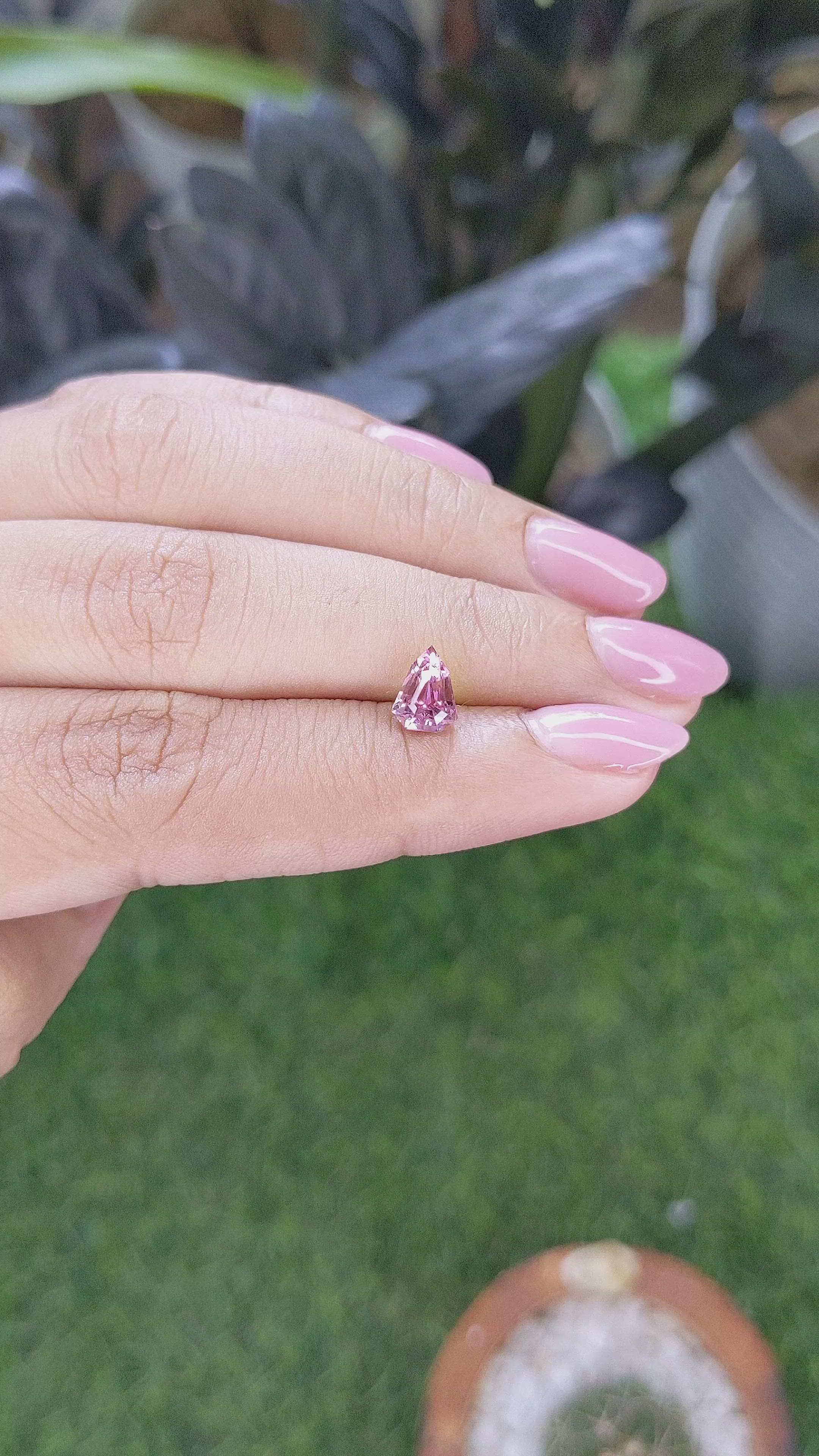 1.14 Ct. Purplish Pink Spinel from Tanzania Size Video