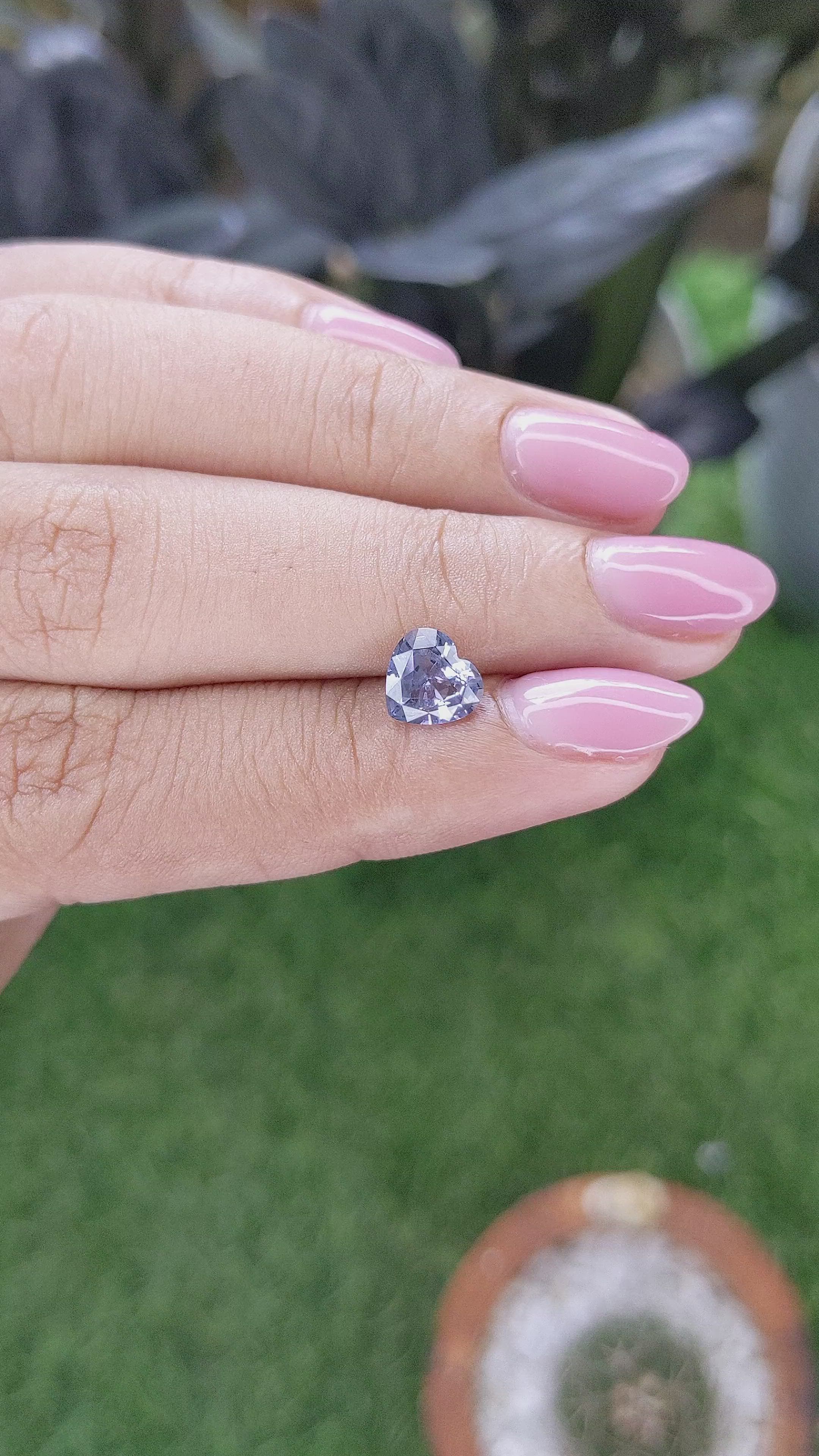 1.24 Ct. Purplish Blue Spinel from Tanzania Size Video