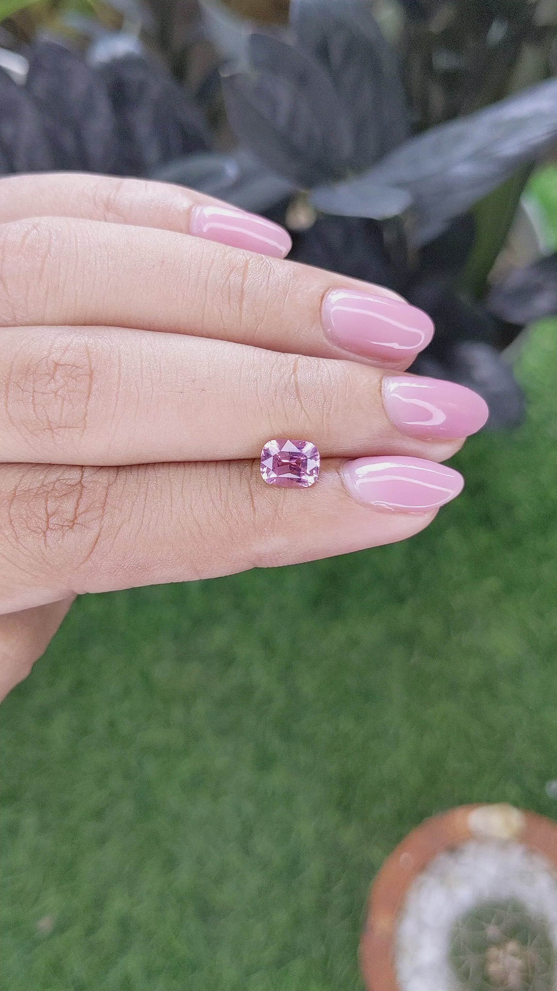 1.18 Ct. Purplish Pink Spinel from Tanzania Size Video