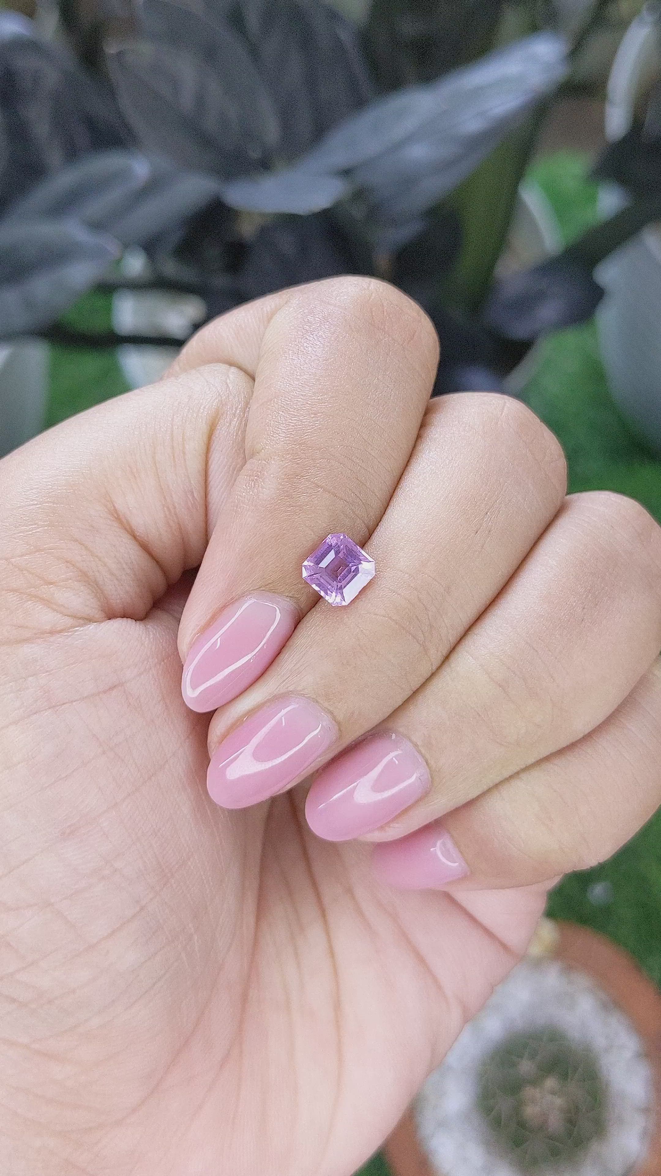 1.06 Ct. Pinkish Purple Spinel from Tanzania Size Video