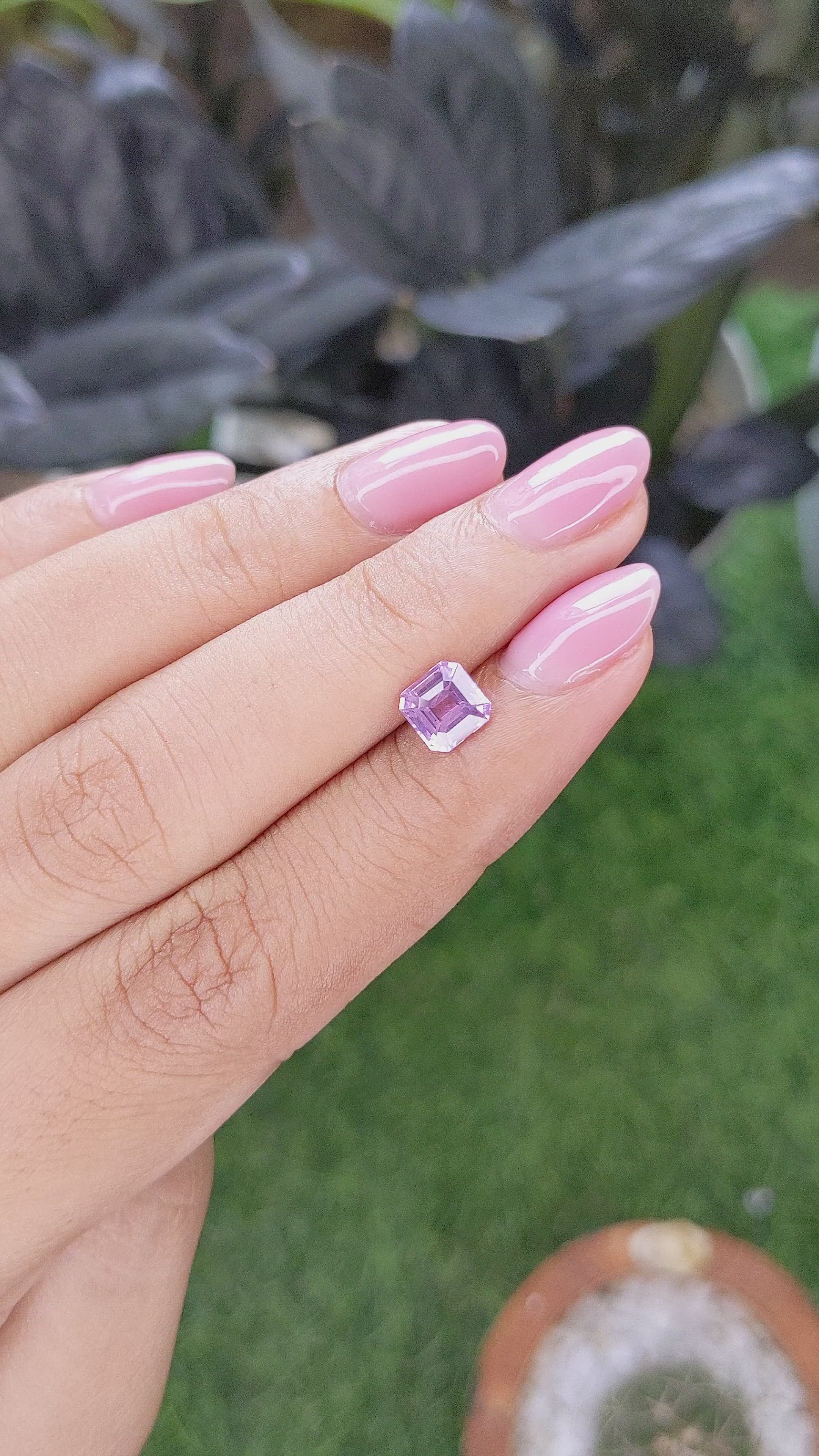 1.06 Ct. Pinkish Purple Spinel from Tanzania Size Video