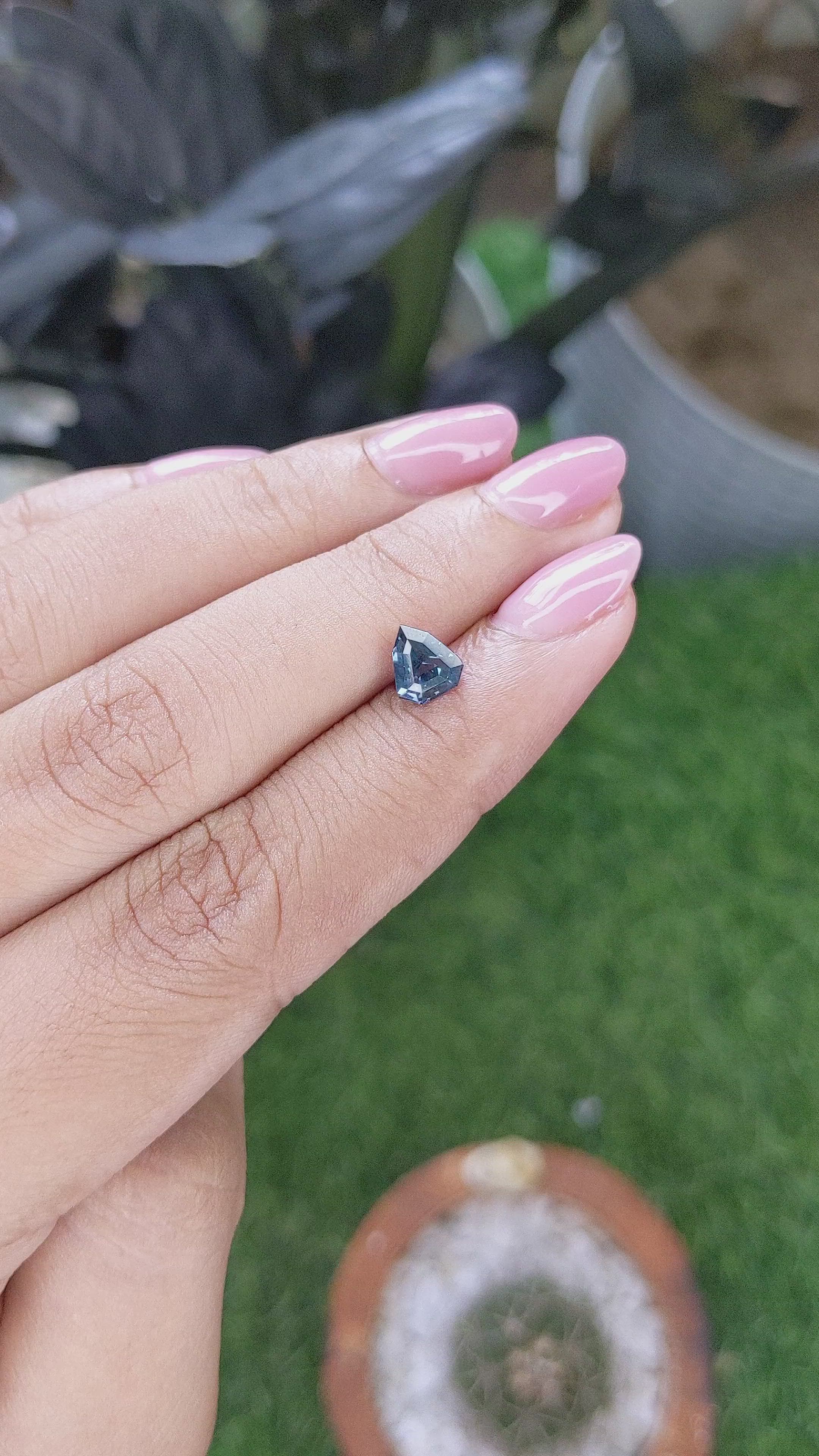 1.02 Ct. Purplish Blue Spinel from Tanzania Size Video