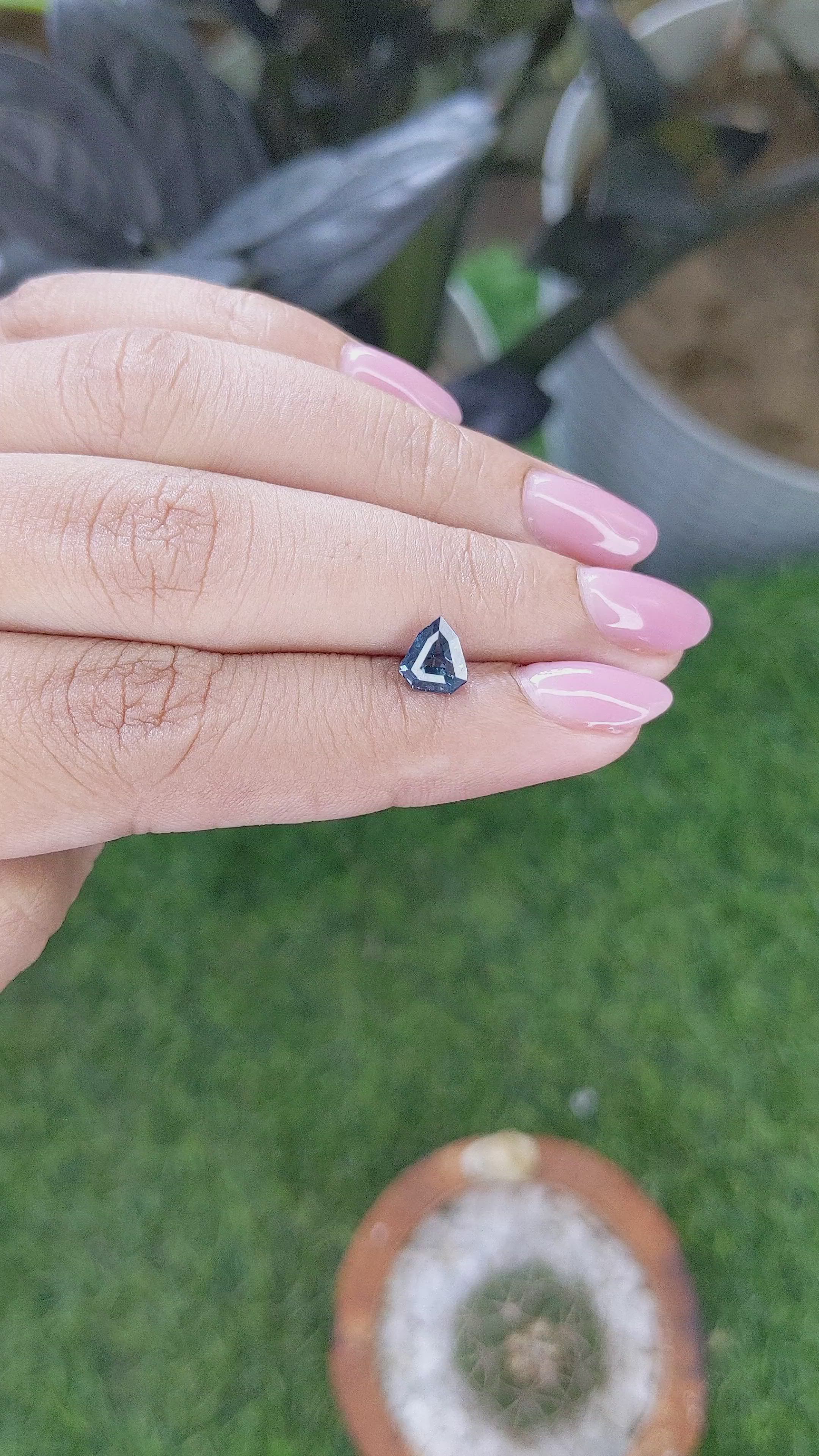 1.02 Ct. Purplish Blue Spinel from Tanzania Size Video