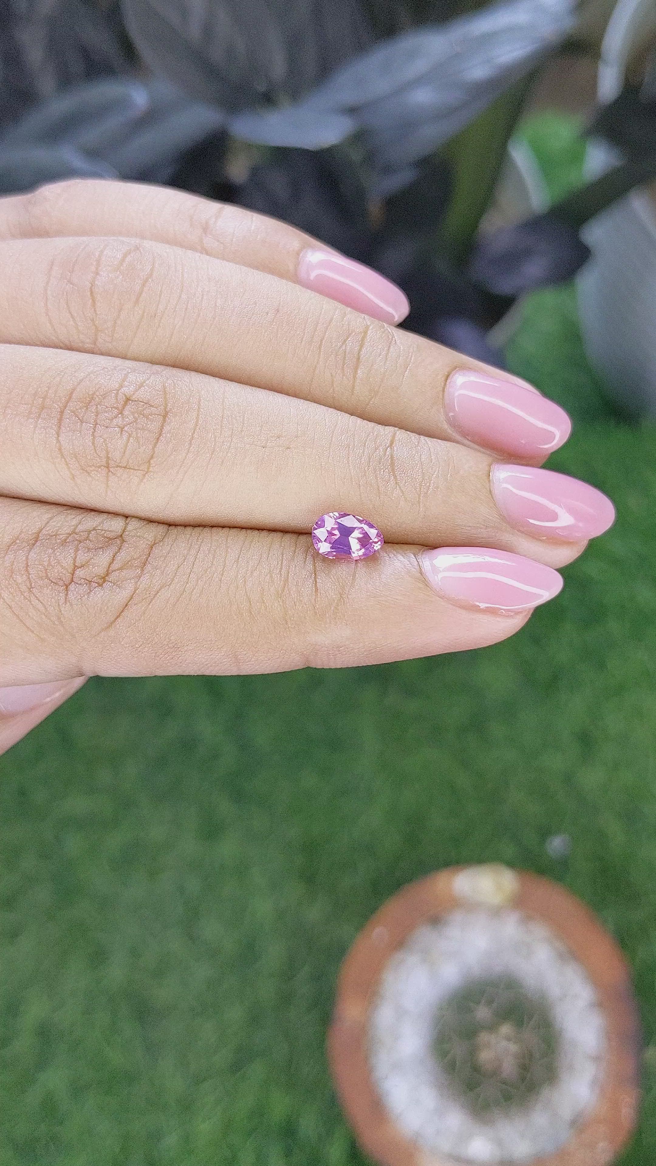 1.02 Ct. Purplish Pink Spinel from Tanzania Size Video