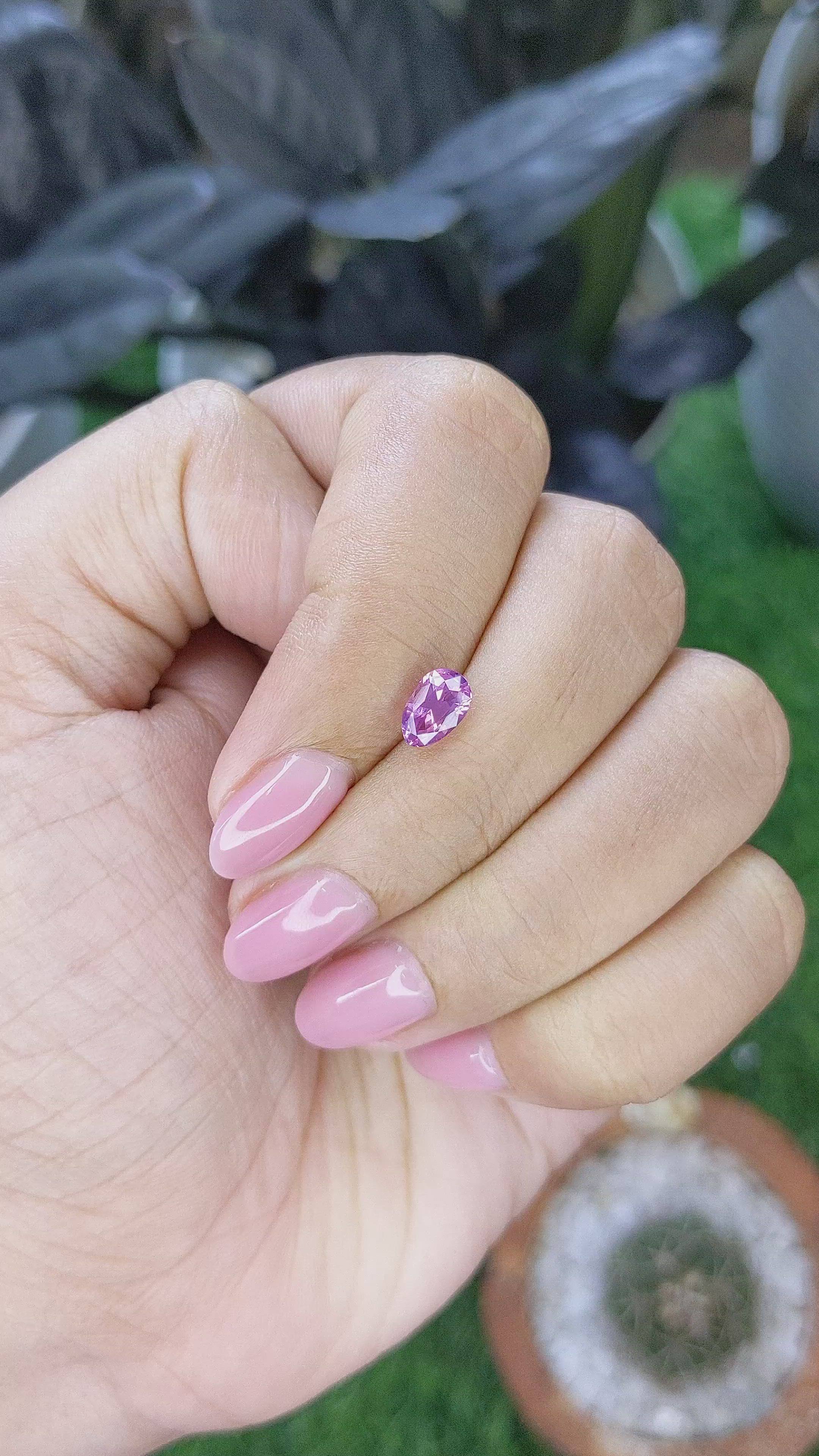 1.02 Ct. Purplish Pink Spinel from Tanzania Size Video