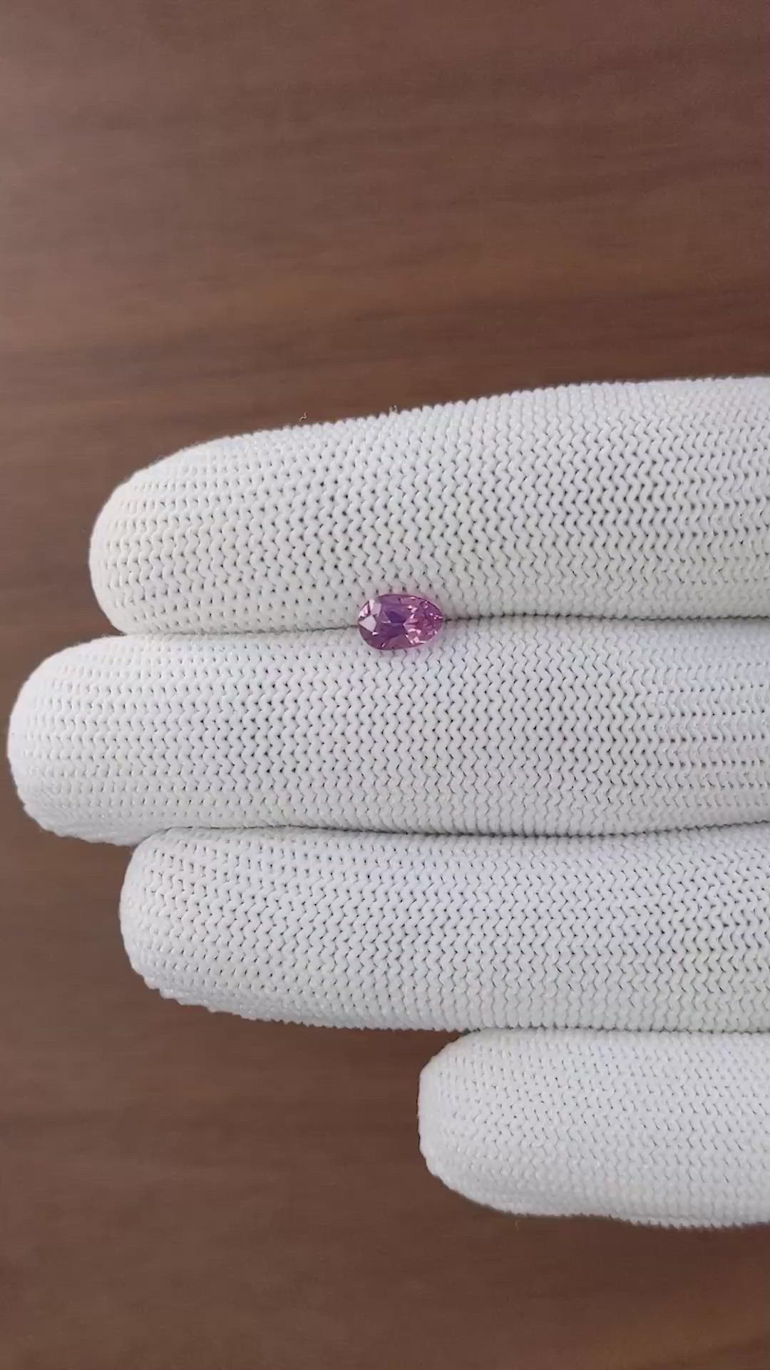 1.02 Ct. Purplish Pink Spinel from Tanzania Size Video