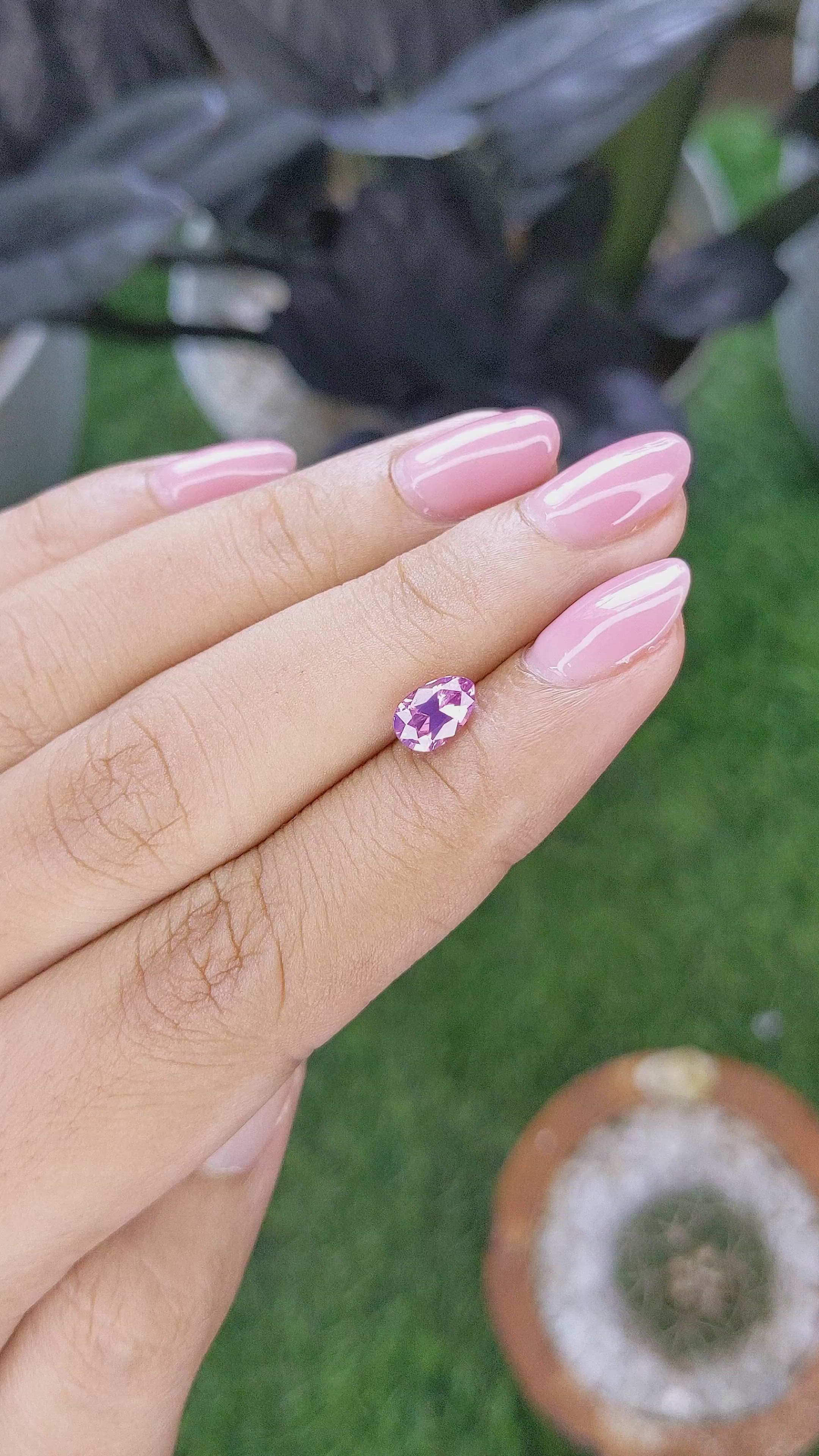 1.02 Ct. Purplish Pink Spinel from Tanzania Size Video