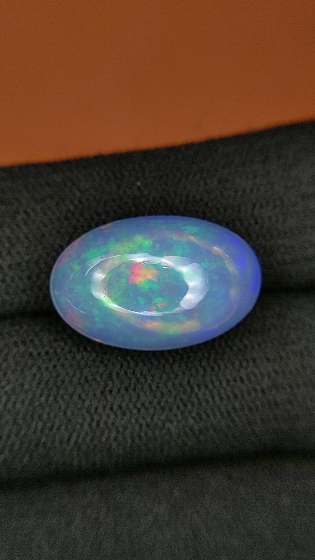 10.72 Ct. Multi Color Cabochon White Opal (Light Opal) from Ethiopia Size Video