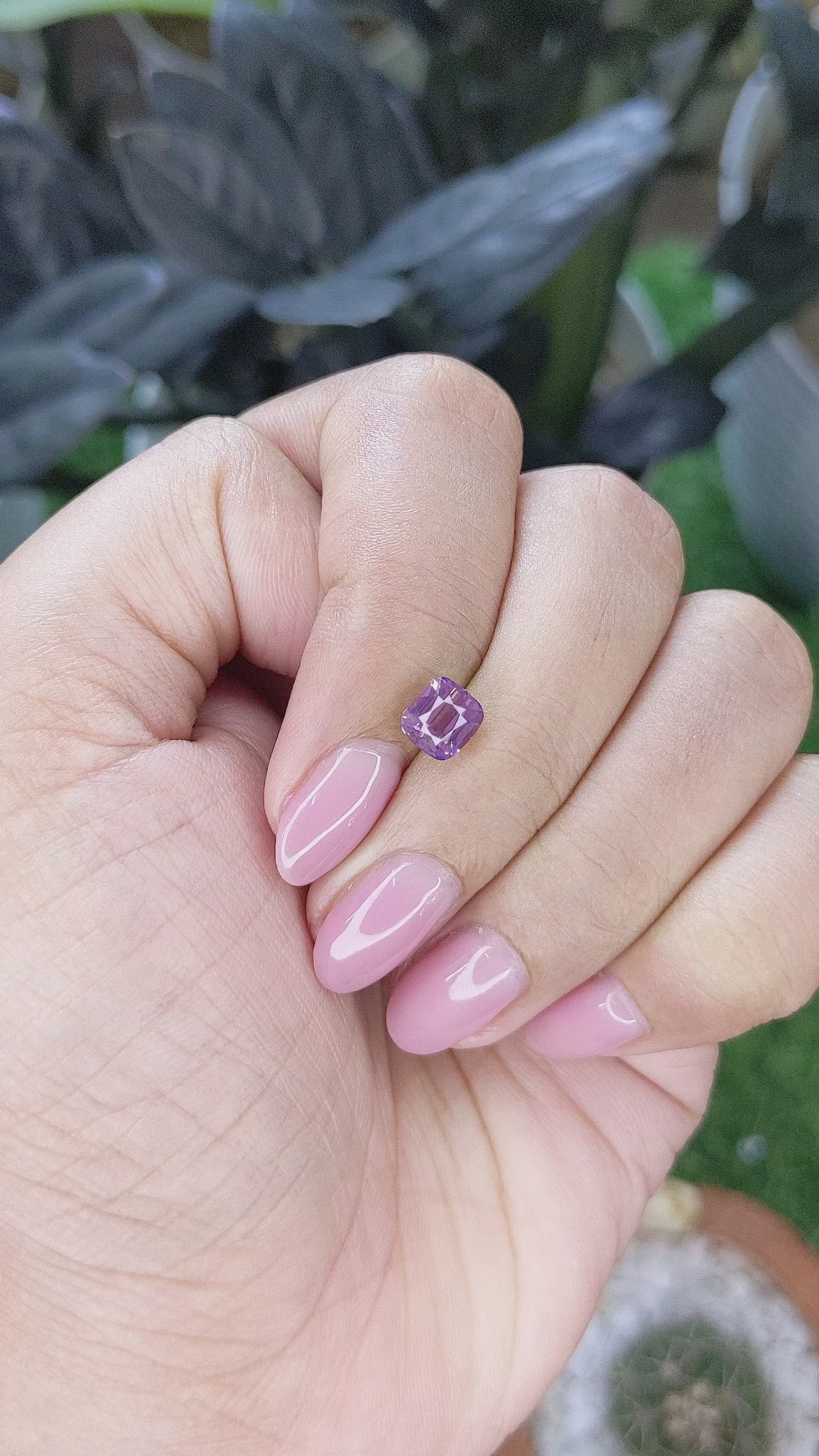 1.55 Ct. Pinkish Purple Spinel from Tanzania Size Video