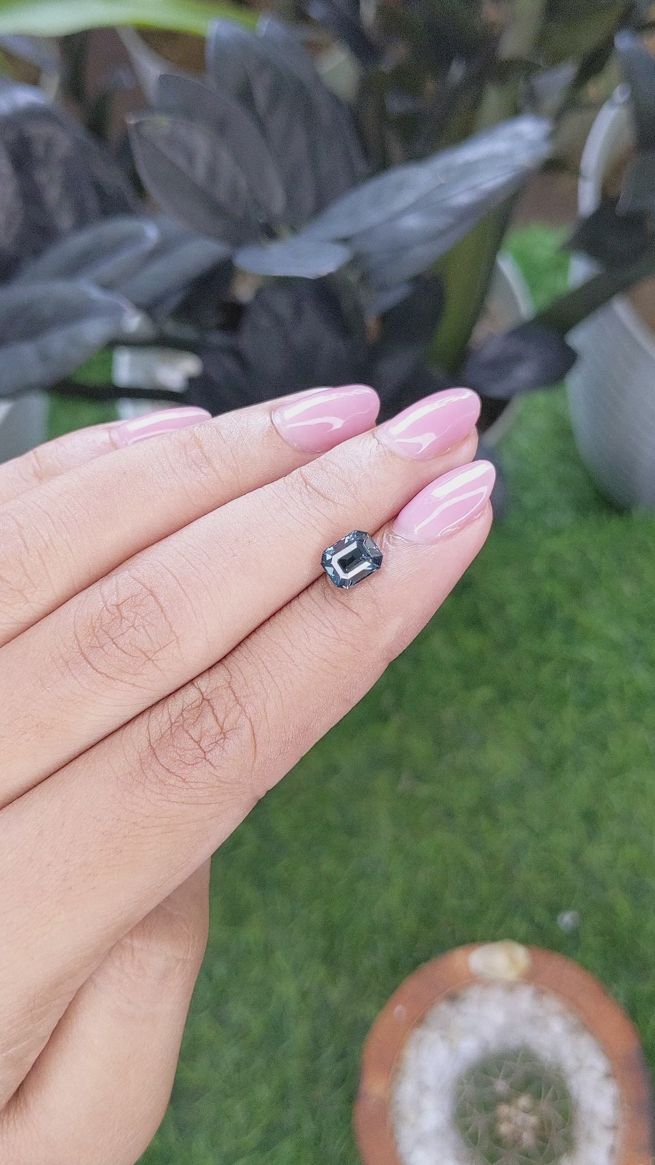 1.53 Ct. Greyish Blue Spinel from Tanzania Size Video