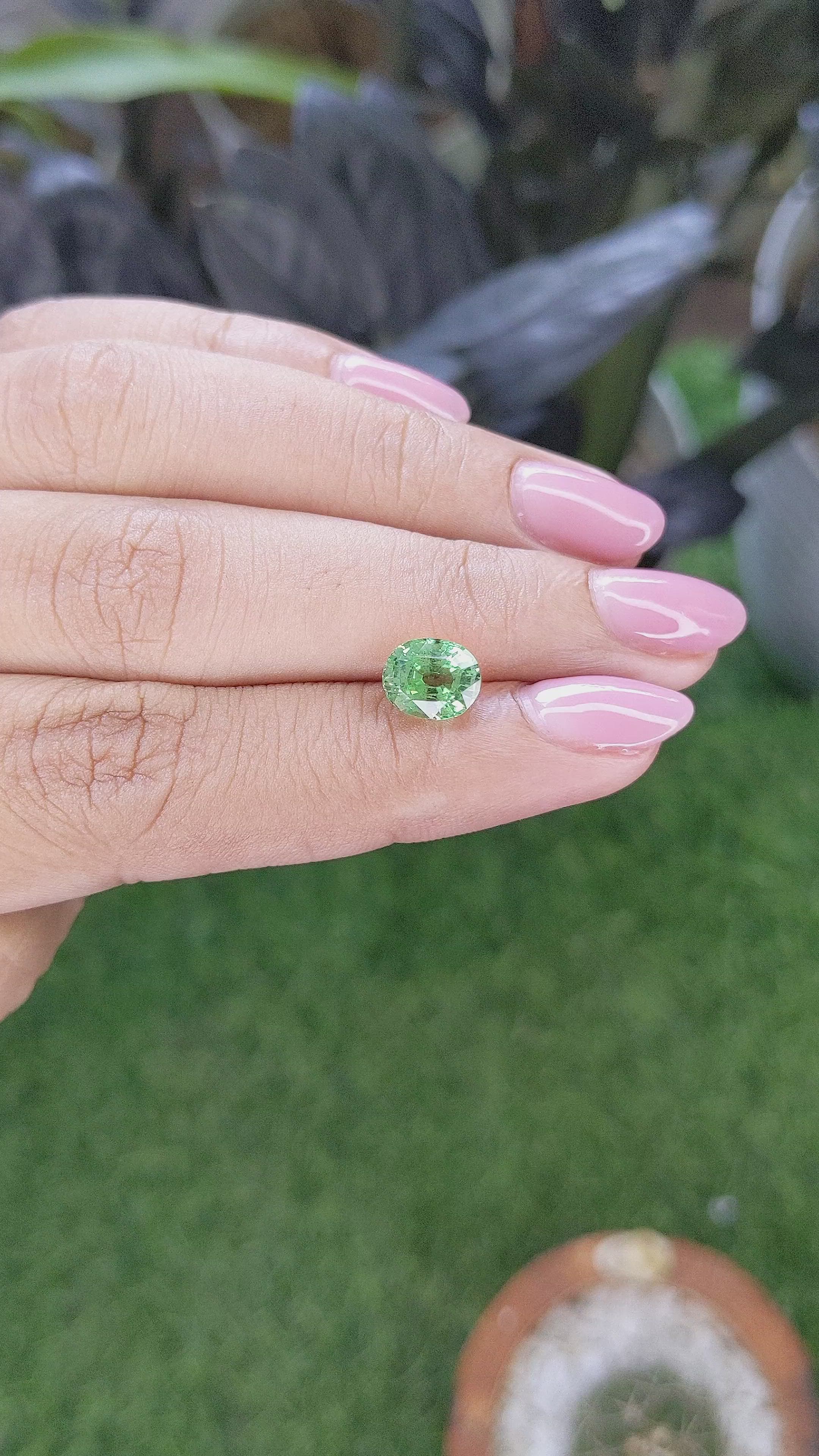2.14 Ct. Green Kornerupine from Tanzania Size Video