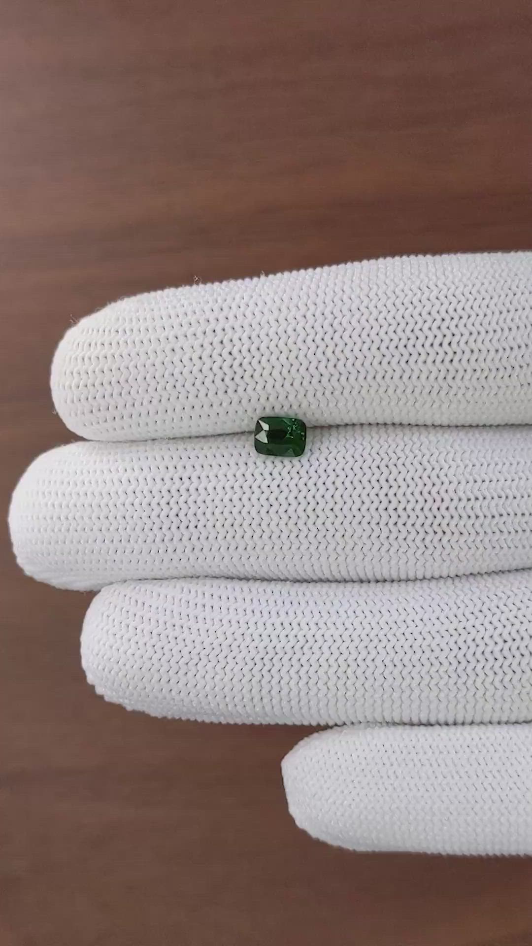 1.03 Ct. Tsavorite Garnet from Tanzania Size Video
