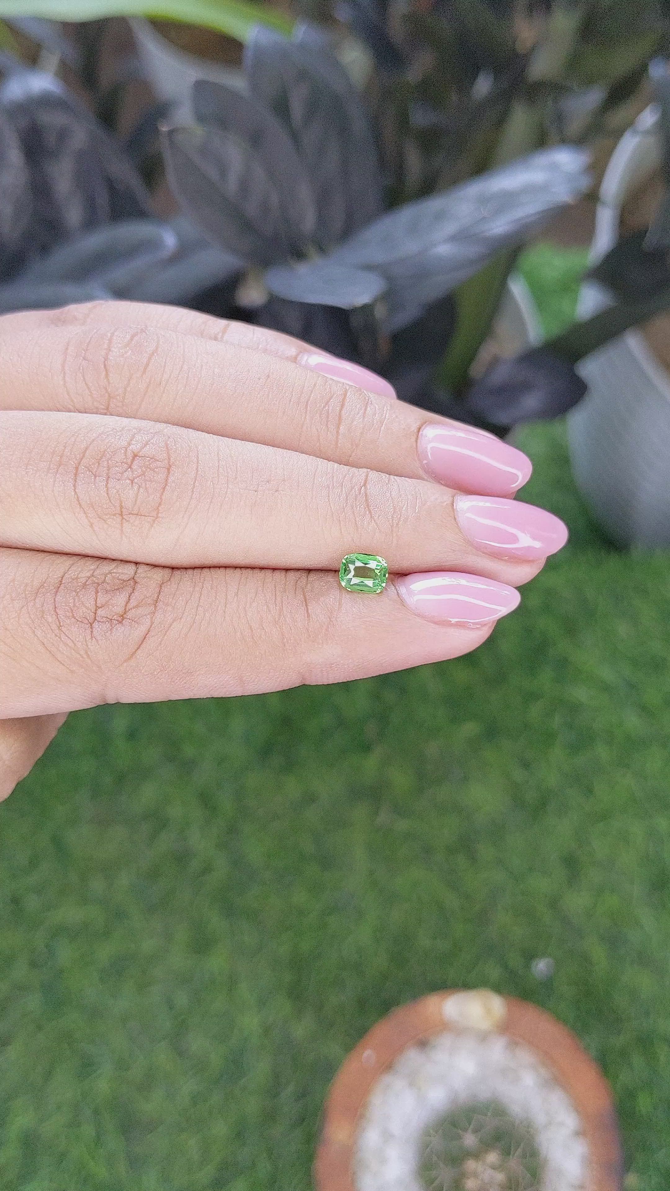 0.64 Ct. Tsavorite Garnet from Tanzania Size Video