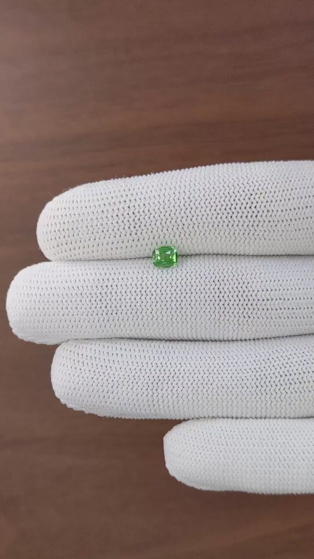 0.64 Ct. Tsavorite Garnet from Tanzania Size Video