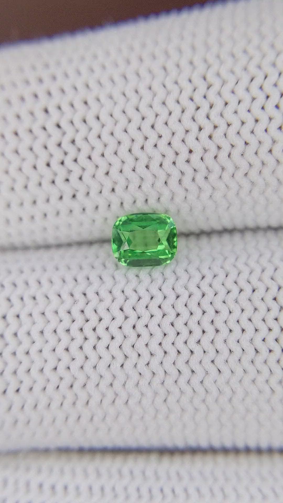 0.64 Ct. Tsavorite Garnet from Tanzania Size Video