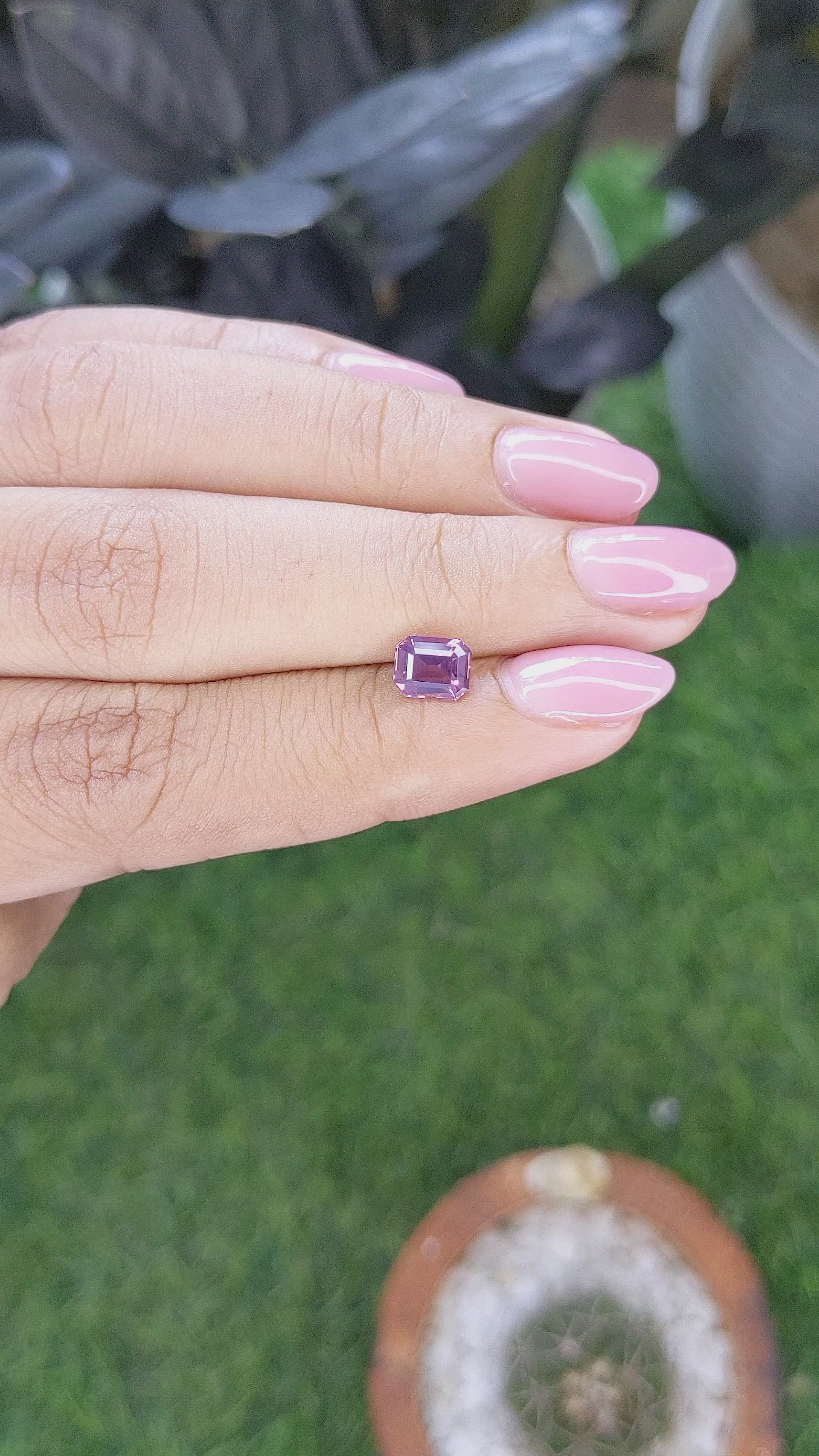 1.09 Ct. Pinkish Purple Spinel from Tanzania Size Video
