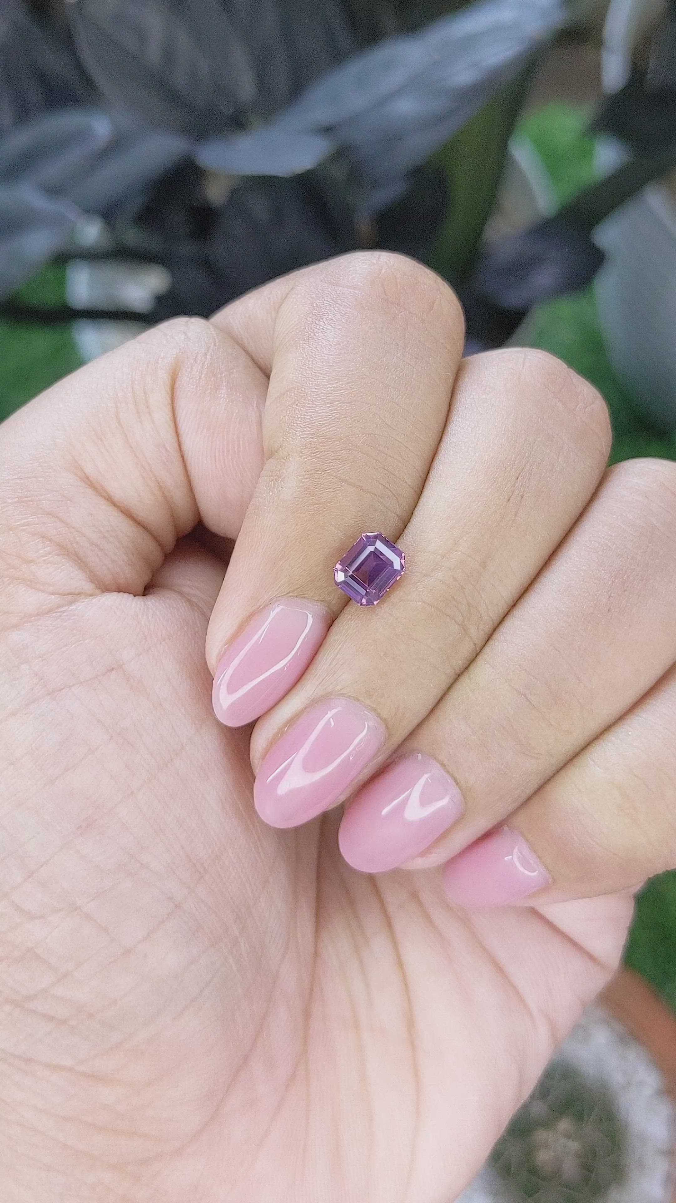 1.09 Ct. Pinkish Purple Spinel from Tanzania Size Video
