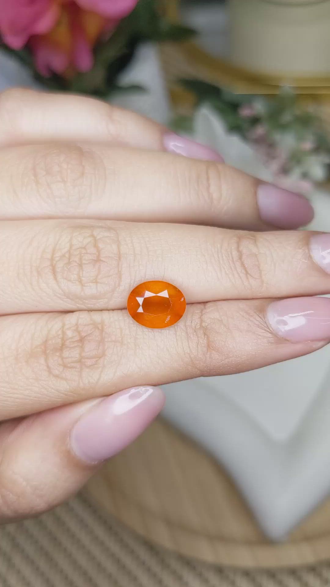 3.03 Ct. Orange Spessartite Garnet from Madagascar Size Video