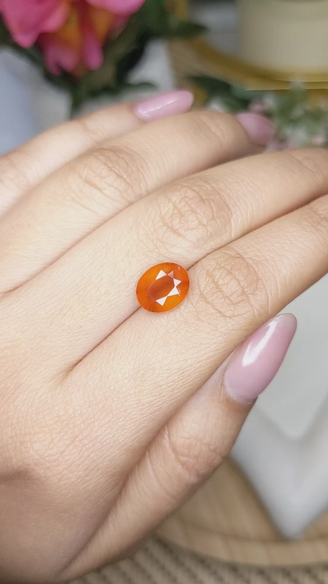 3.03 Ct. Orange Spessartite Garnet from Madagascar Size Video
